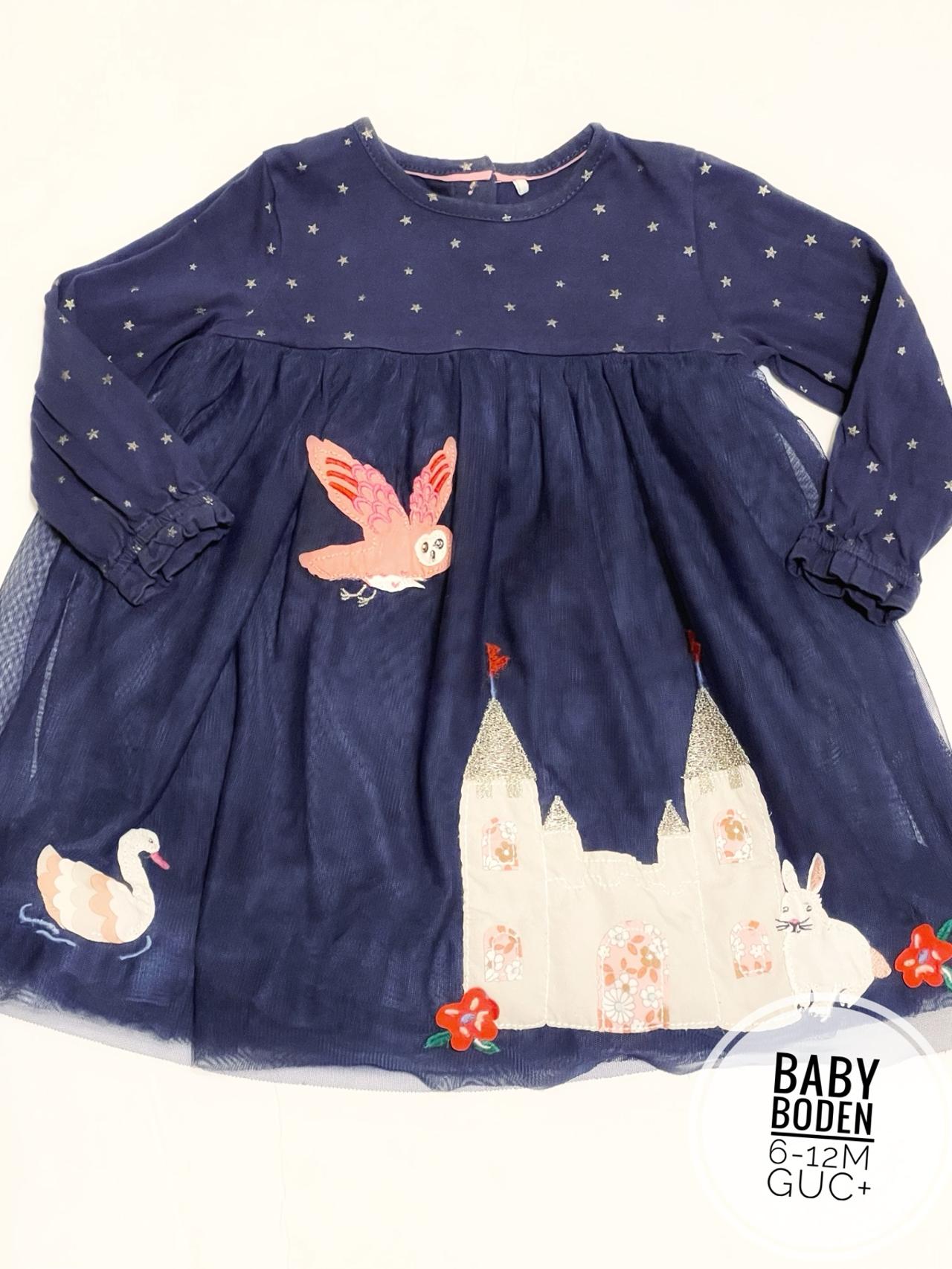 $24.86 - Baby Boden fairytale owl castle tulle dress 6-12m