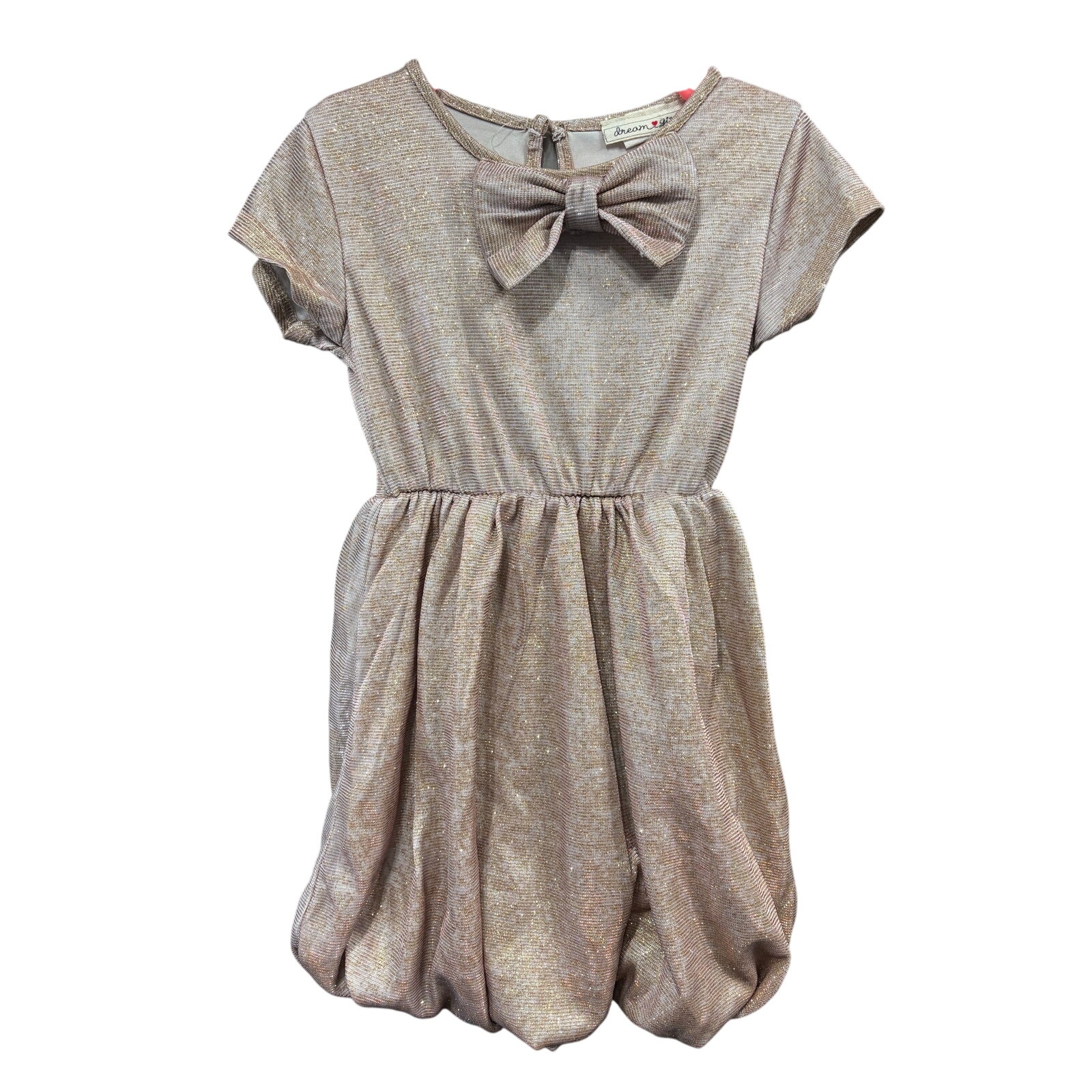 $5 - Beige Shimmery Bubble Dress - Dream Girl - 5/6