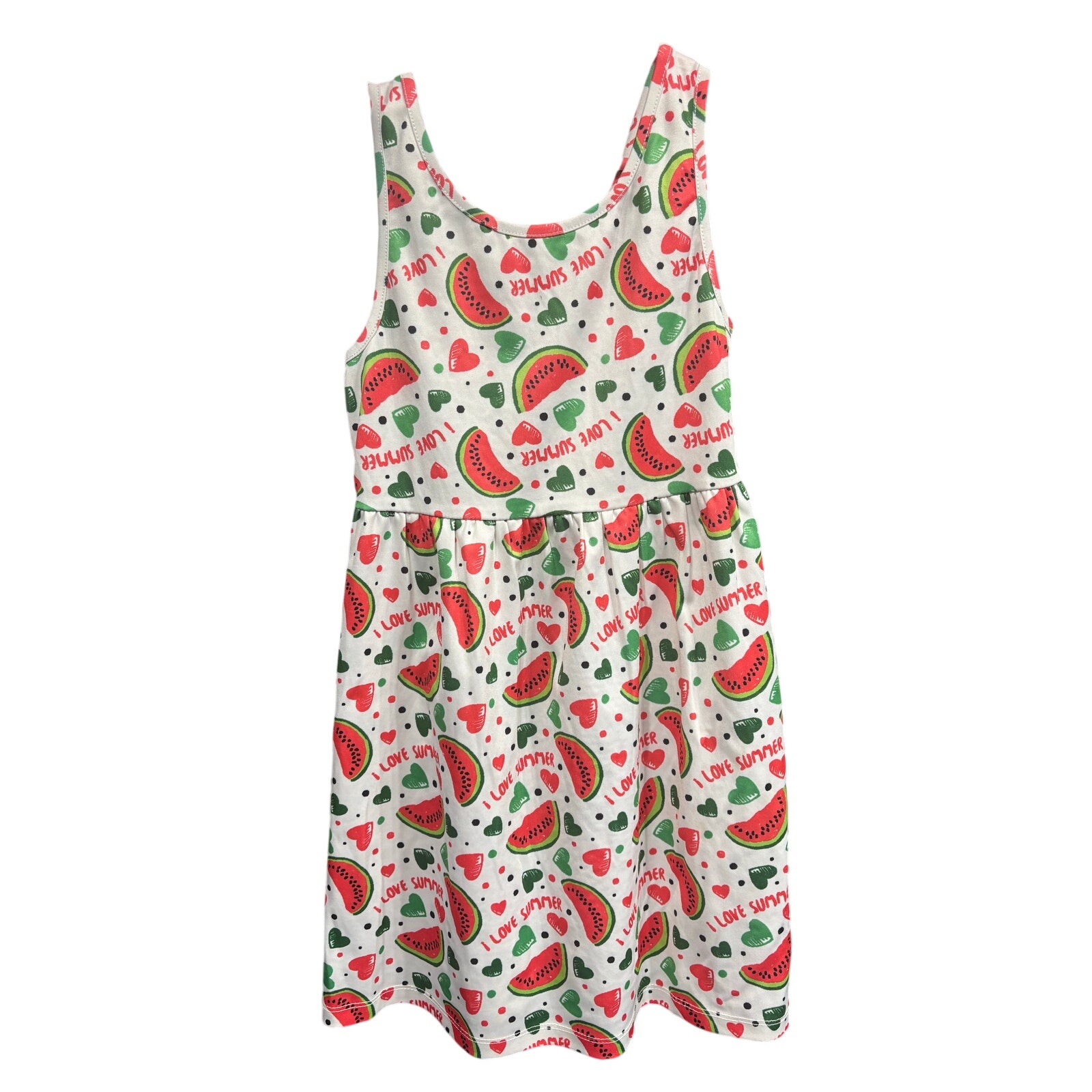 $4 - Watermelon Printed "I Love Summer" Dress - 6