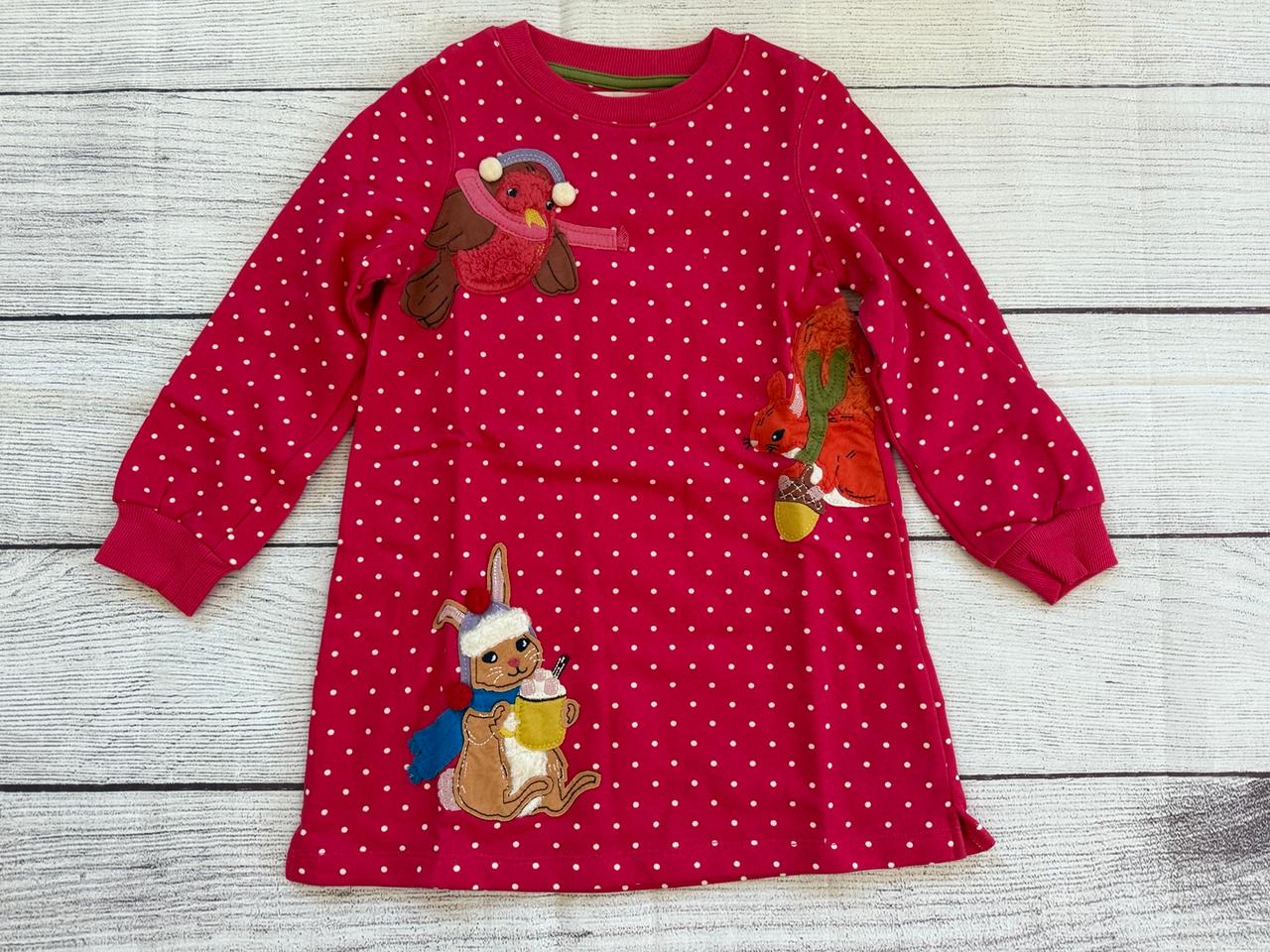 $38 - Mini Boden Sweatshirt Dress Winter Animals size 3-4