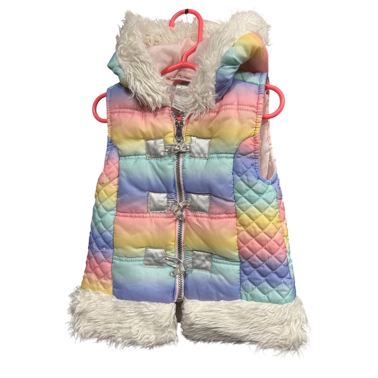 $5 - Rainbow Puffer Vest - Little Lass - 4
