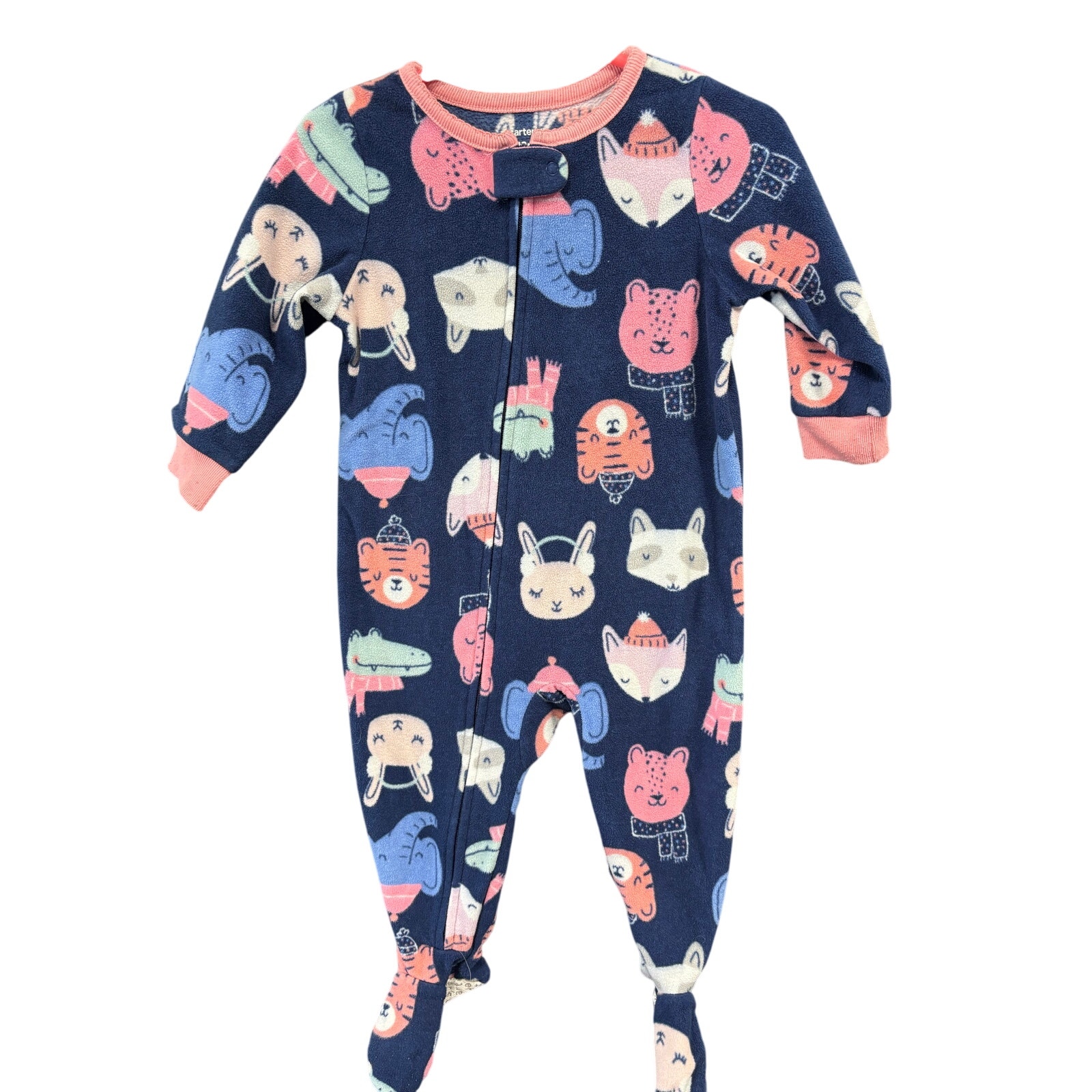 $3 - Navy Winter Animal Sleeper - Carter's - 12mo