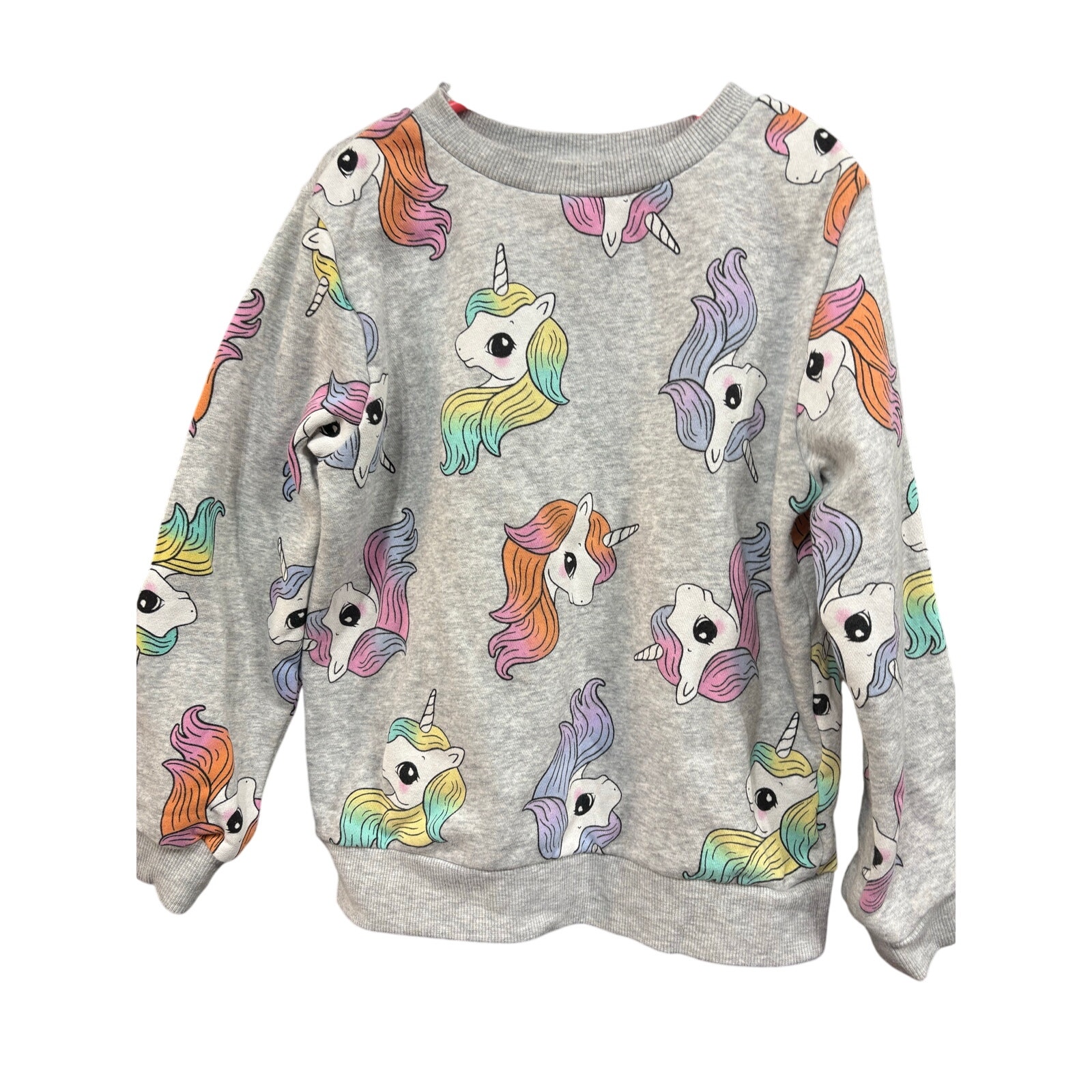 $5 - Grey Unicorn Sweater - H&M - 6X/7