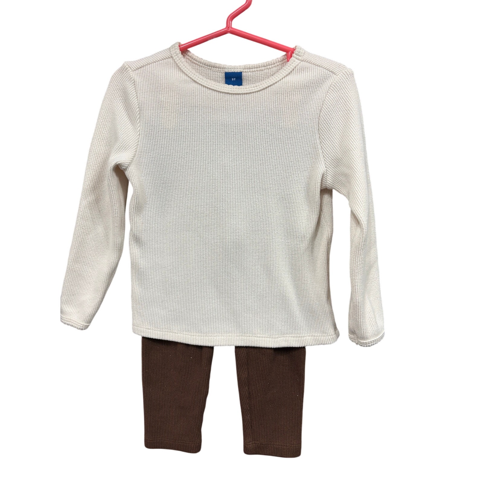 $5 - Neutral Waffle Knit Set - Old Navy - 3T