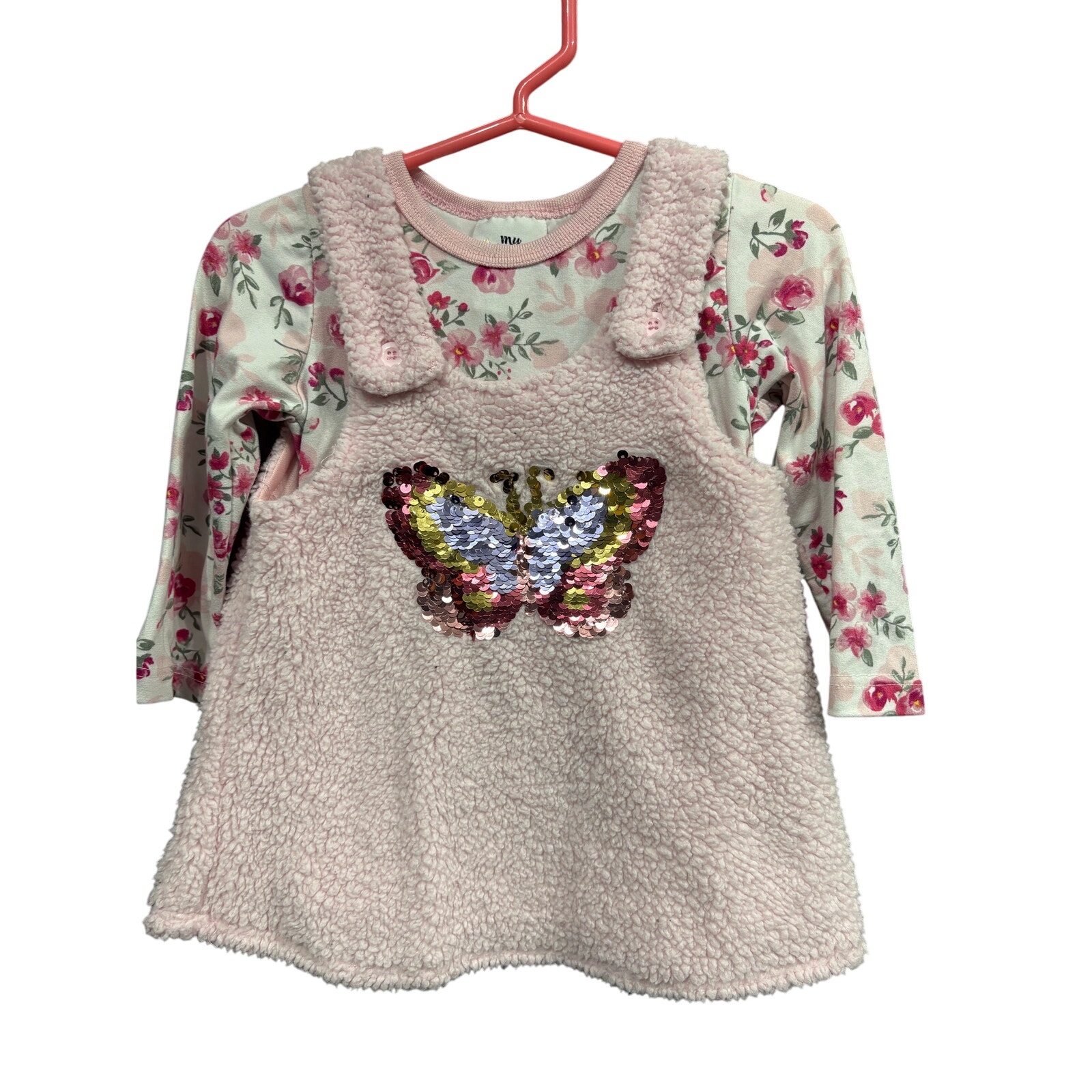 $4 - Pink Floral Butterfly Set - My Destiny - 12mo