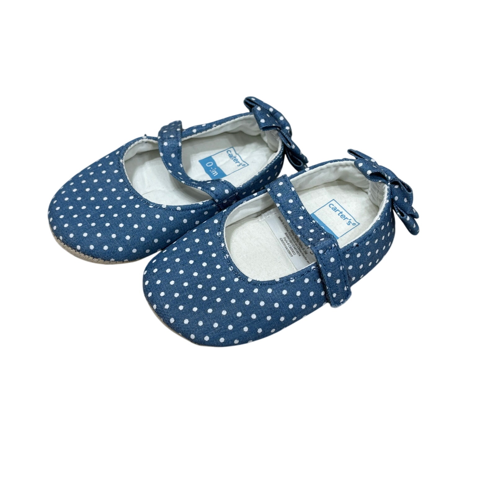$2 - Blue Polka Dot shoes-booties - Carter's - 0-3mo
