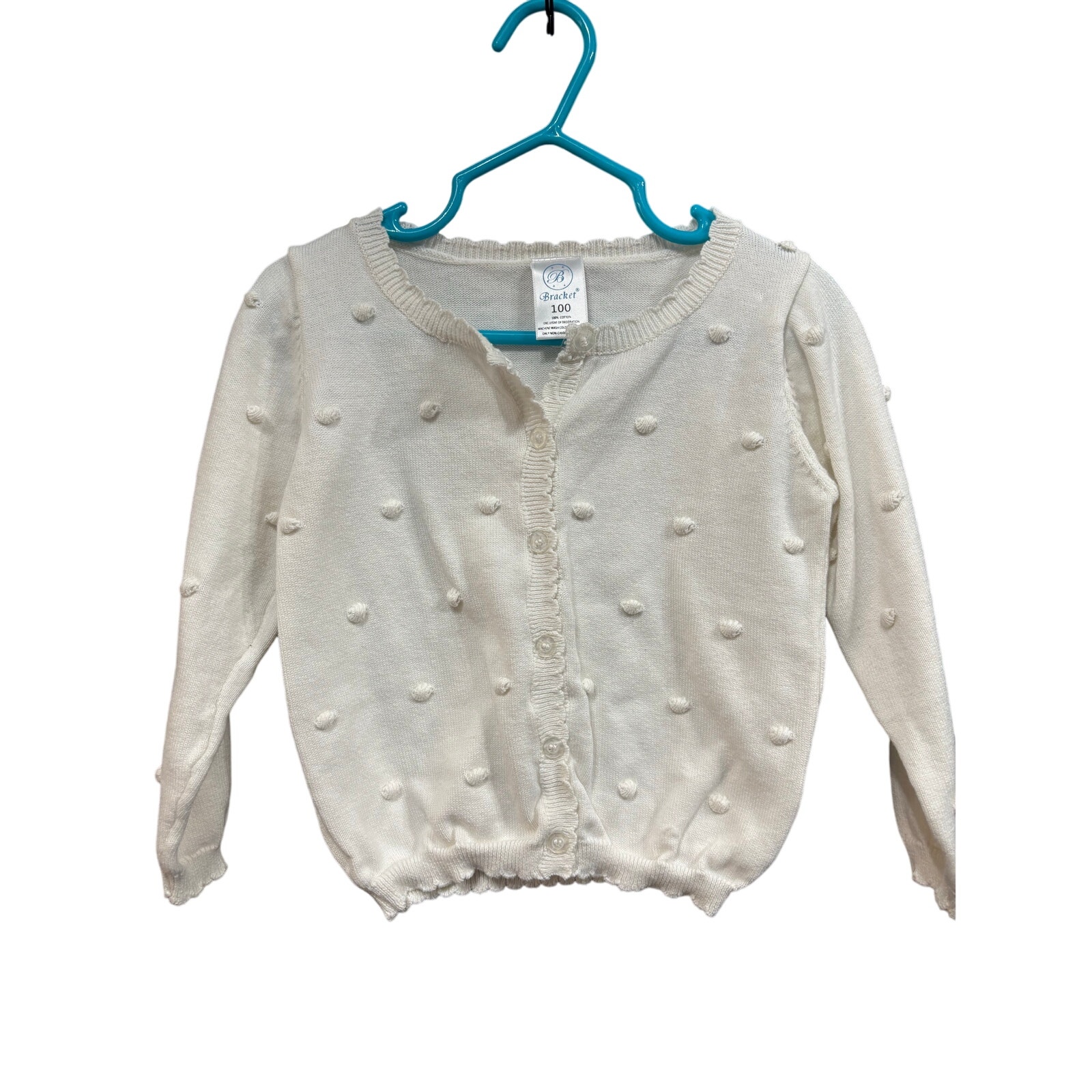 $3 - White Pom Pom Sweater - Bracket - 2T