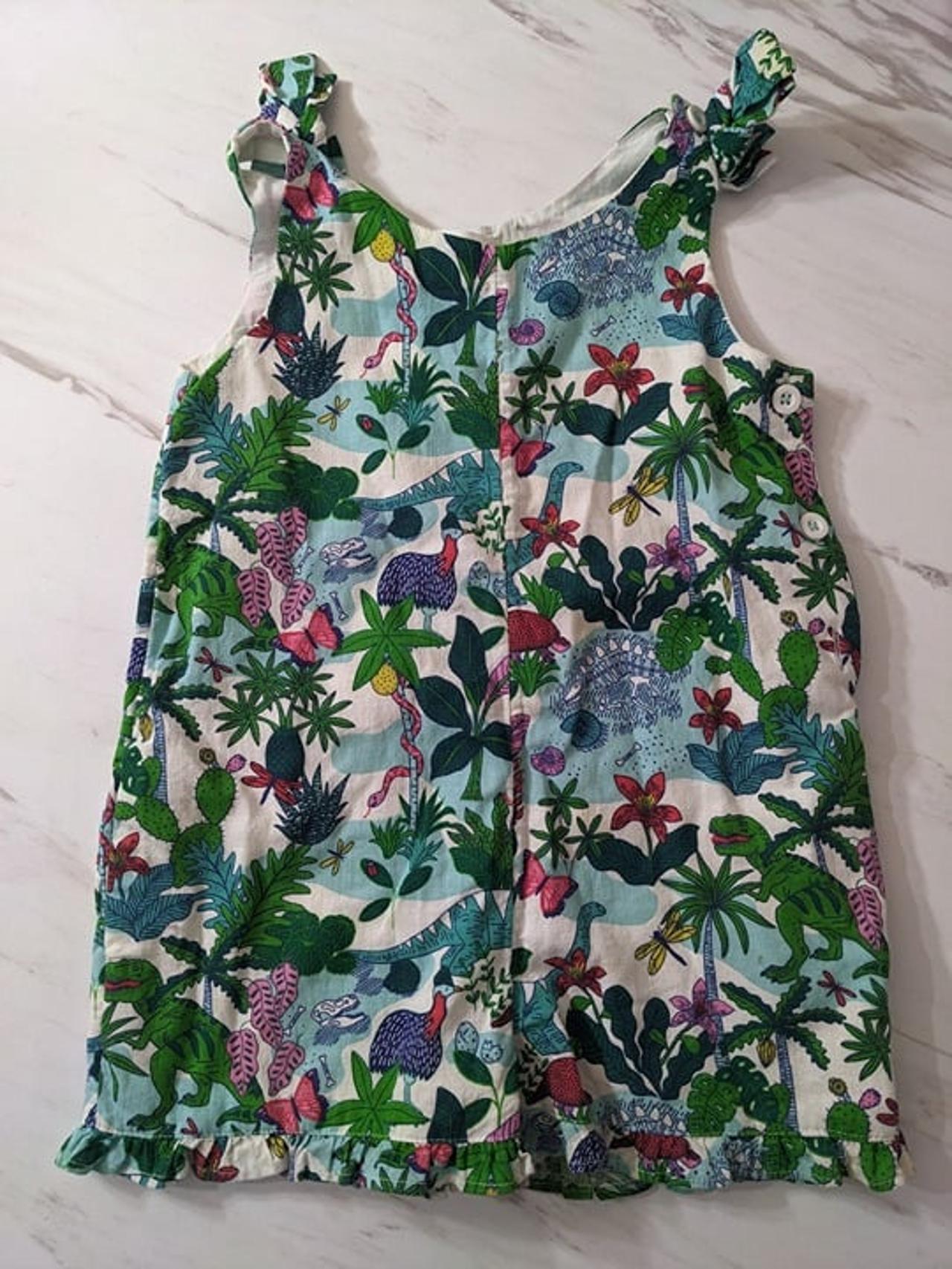 $16.56 - 2-3y Mini Boden dino muslin linen dress EUC