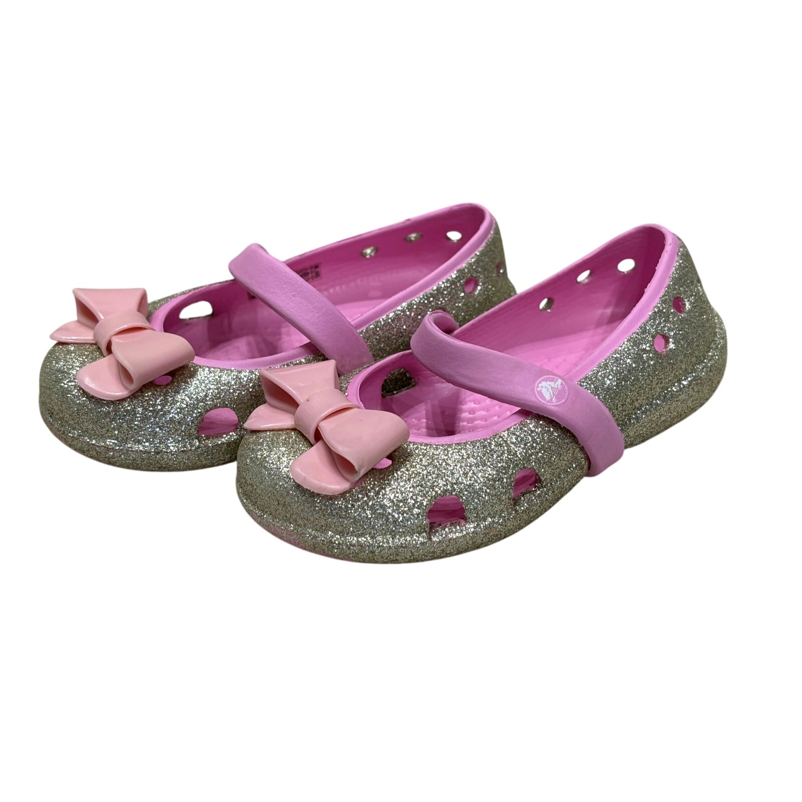 $10 - Silver and Pink Ballet Flats - crocs - 7