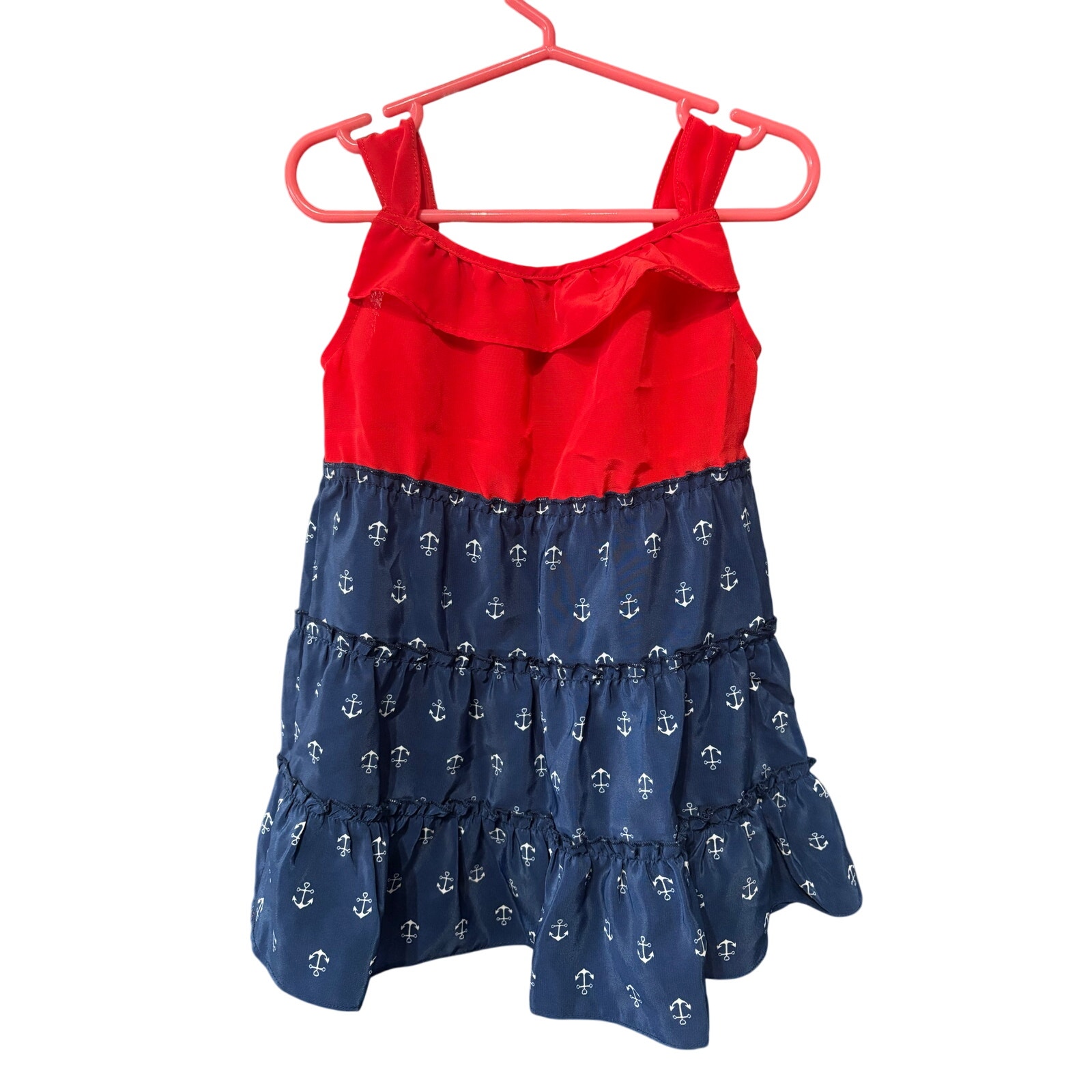 $4 - Red and Blue Nautical Dress - healthtex - 24mo