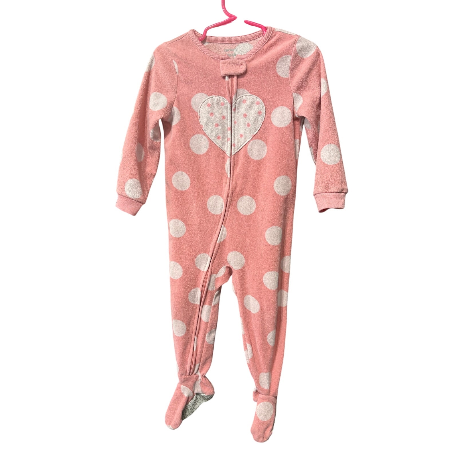 $2 - Pink Heart Sleeper - Carter's 2T
