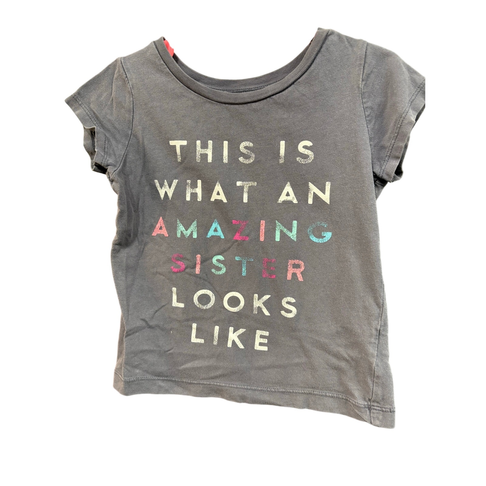 $2 - Gray "Amazing Sister" SS - Carter's - 3T