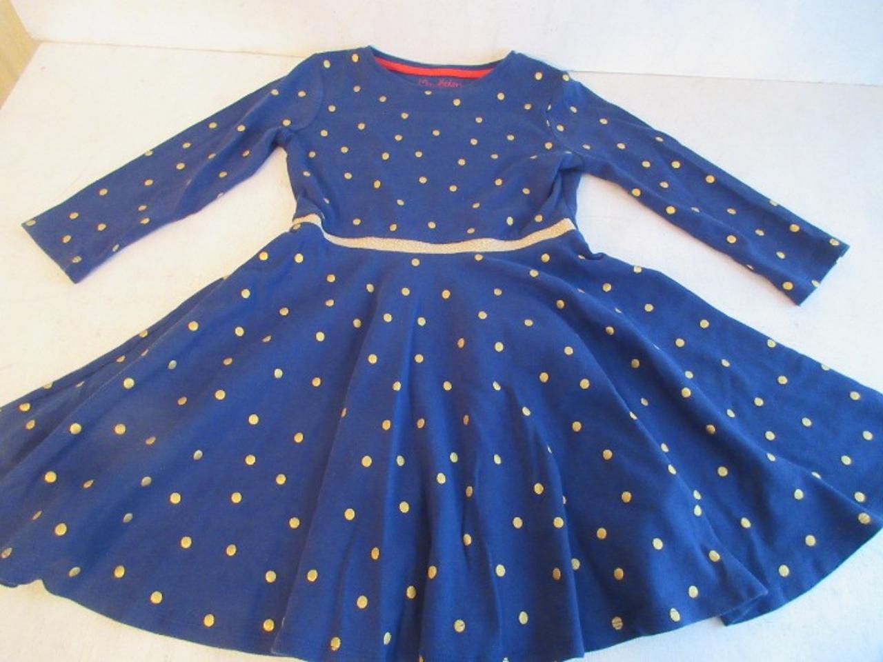 $16 - Mini Boden Girls Size 9-10 Blue Dot Dress