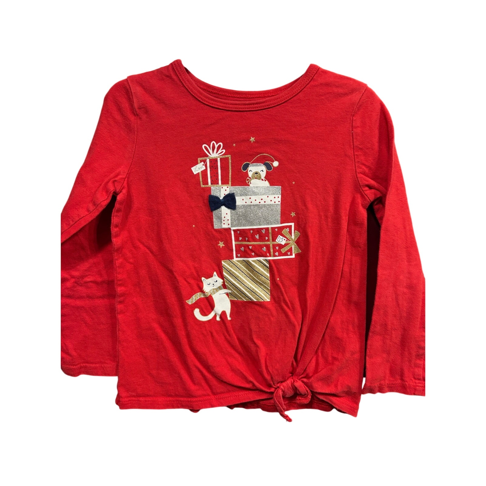 $4 - Red LS Christmas Shirt - Carter's - 4T