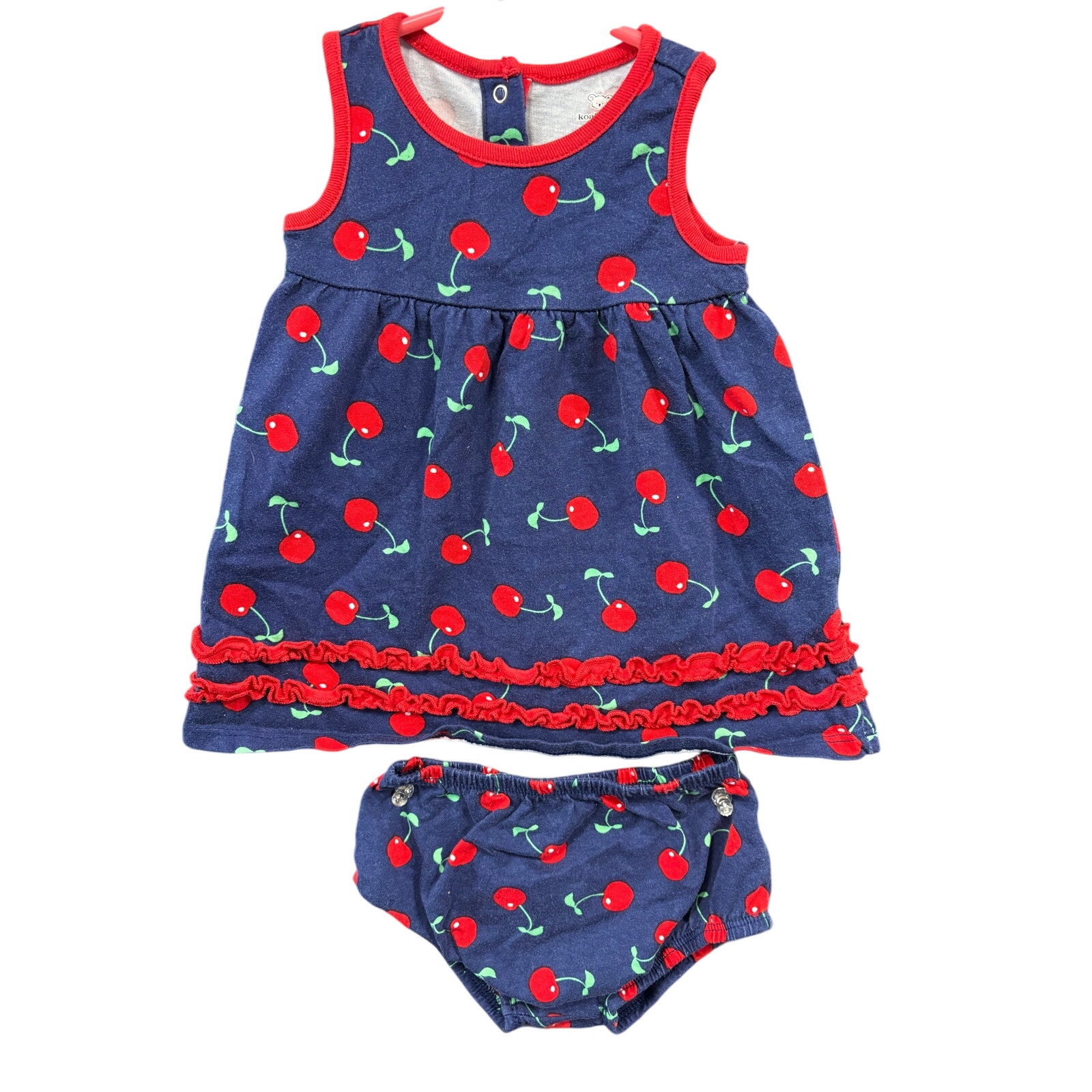 $4 - Navy Blue w/ Cherries Set - Koala Baby - 12mo