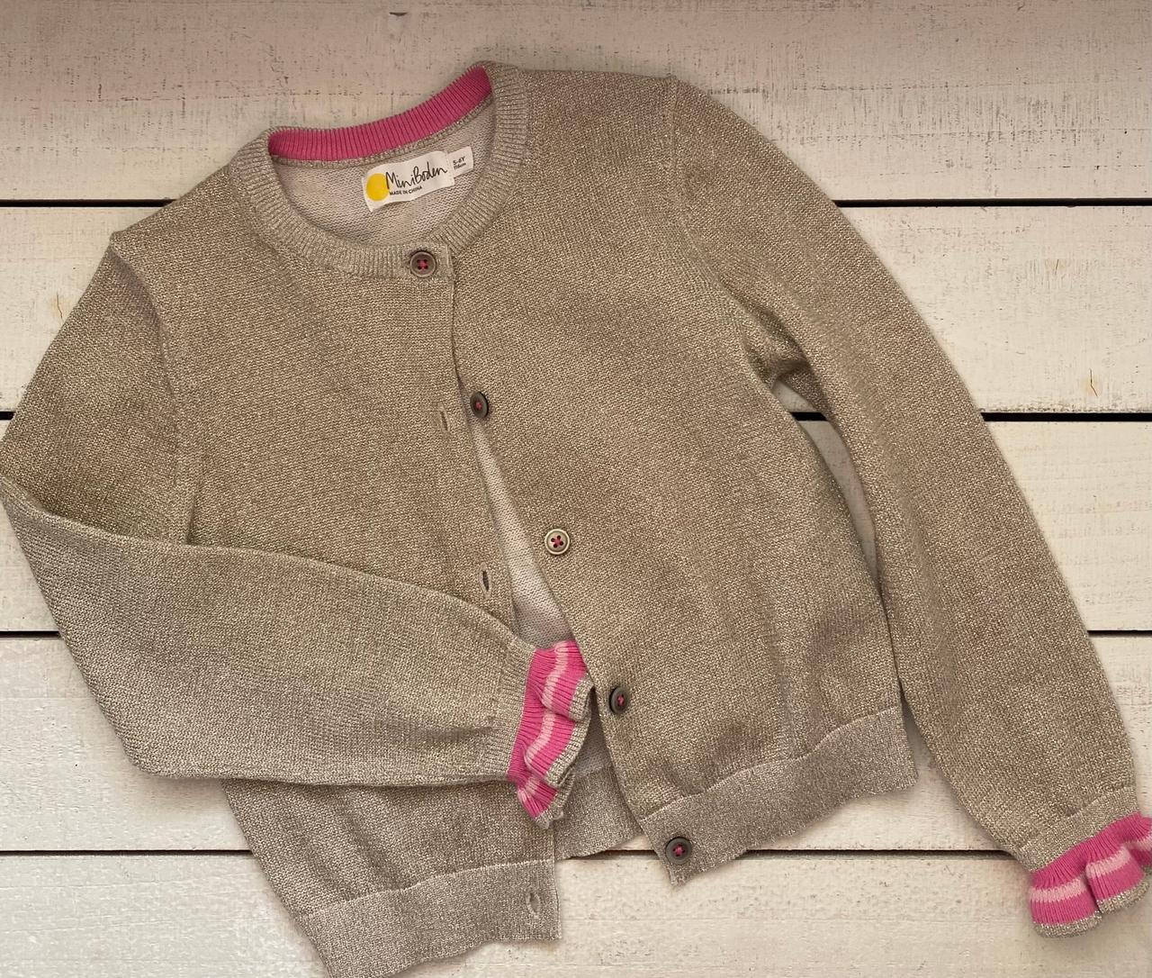 $15 - Mini Boden Gold Metallic Cardigan sz 5-6