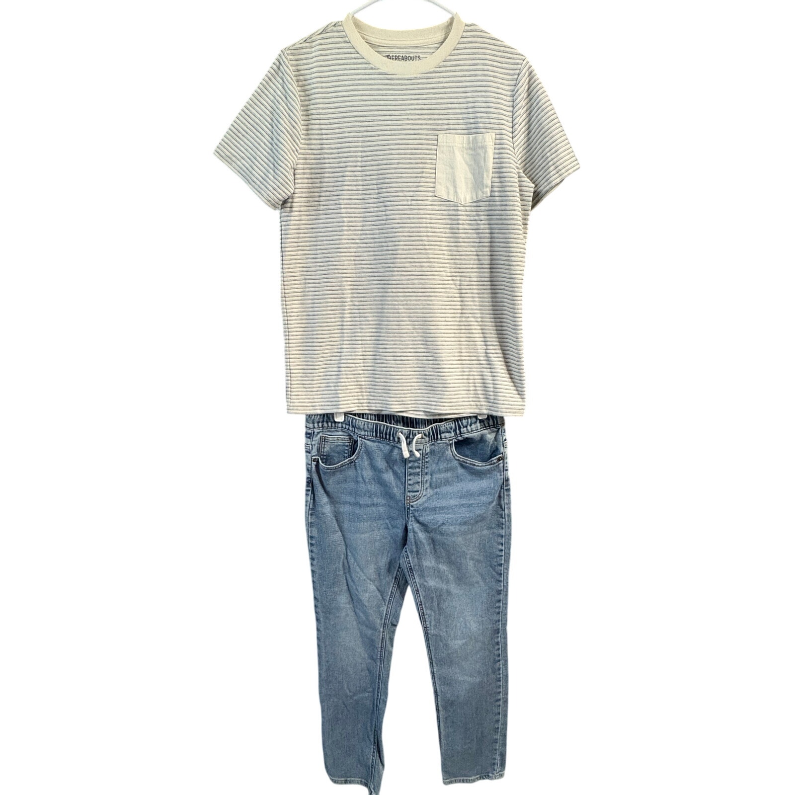 $10 - Striped SS and bottoms Outfit - Thereabouts - XL (18/20)