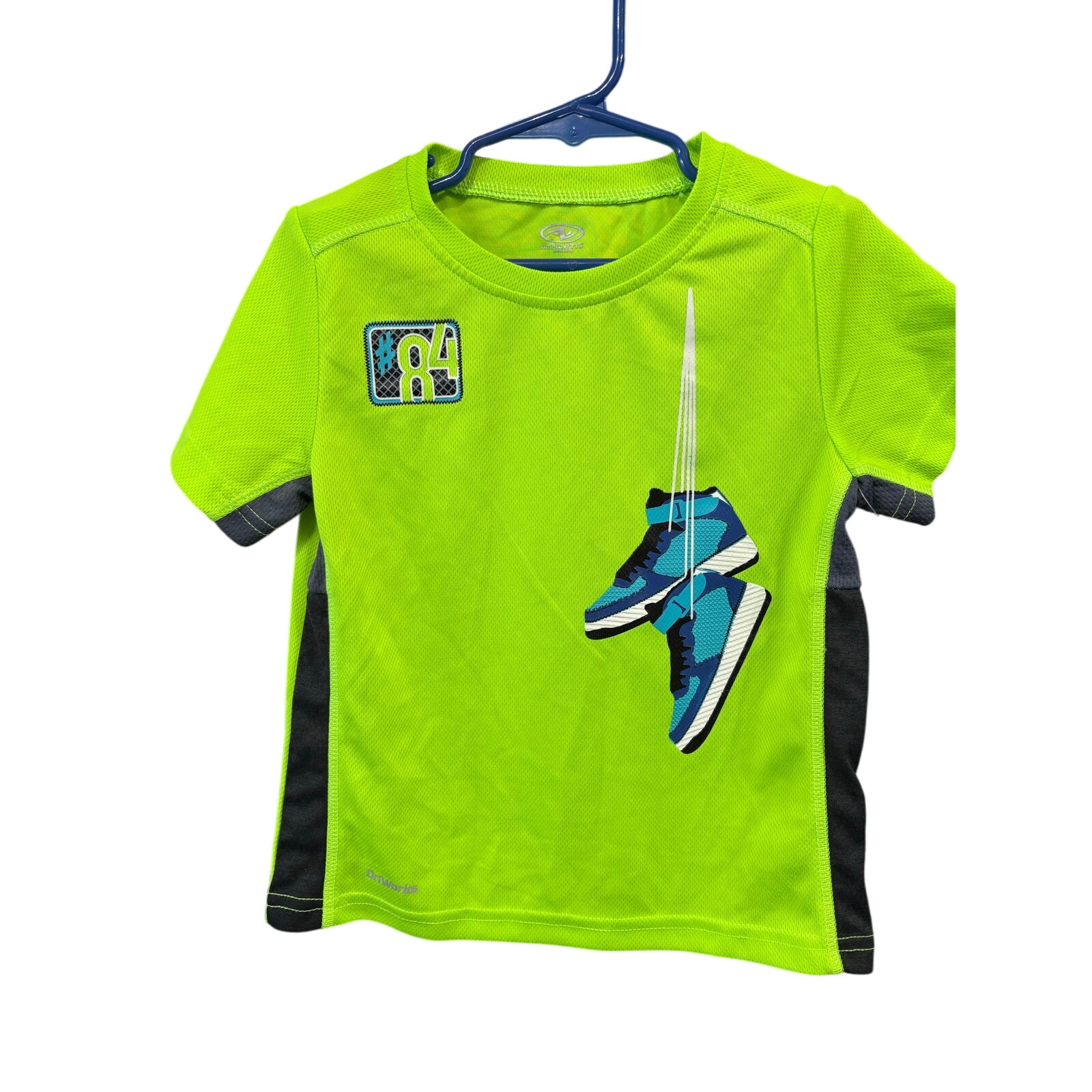 $3 - Neon Green #84 Sneakers Graphic SS - Athletic Works - 5T