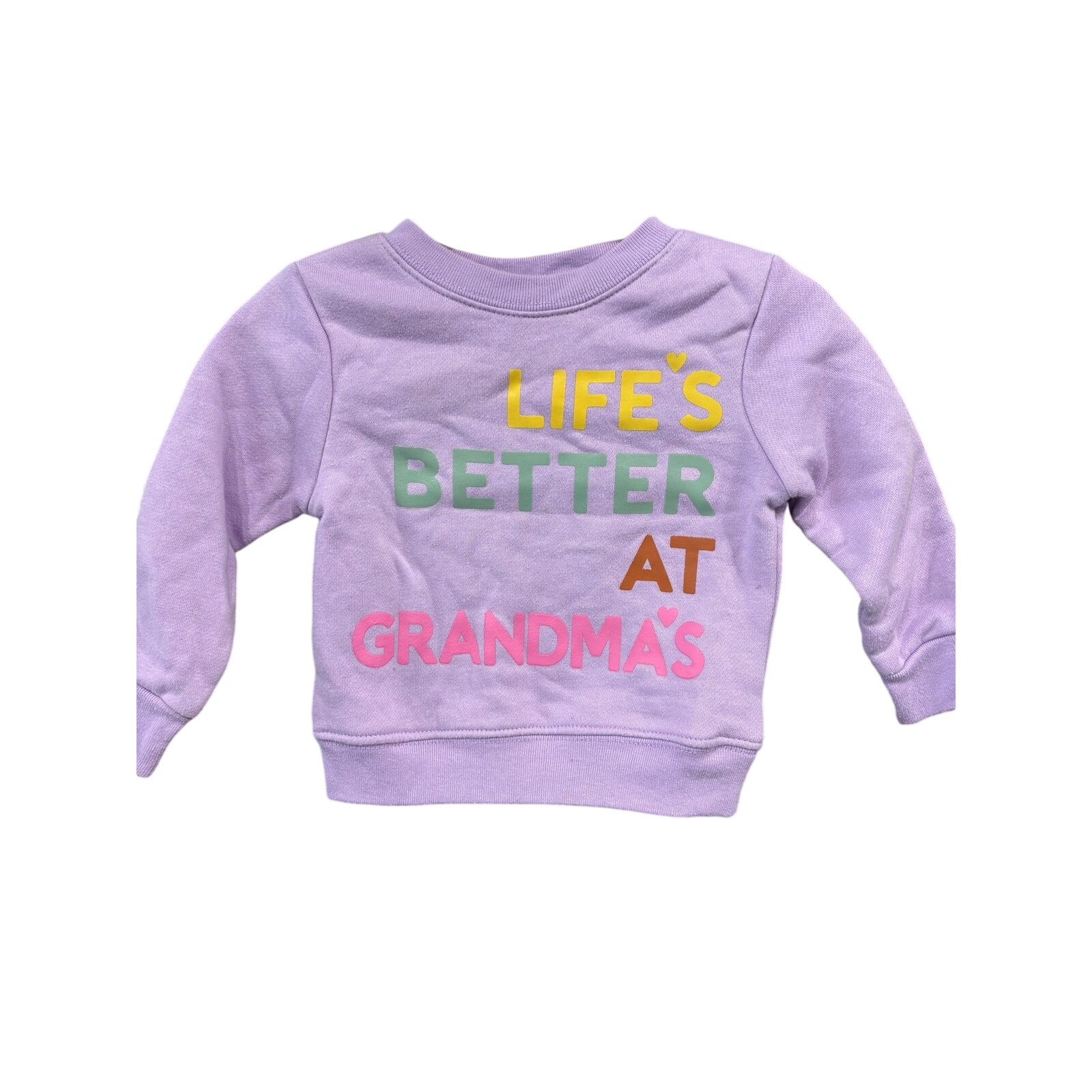 $3 - "Life's Better at Grandma's" Purple Sweater - Garanimals - 12mo