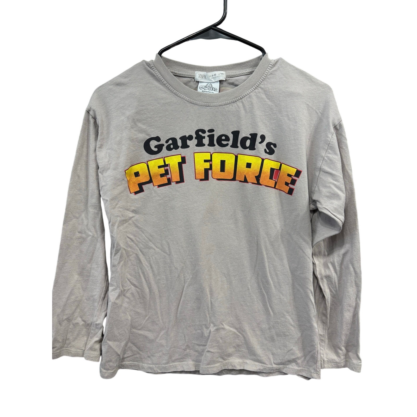 $6 - Gray "Garfield's Pet Force" LS - Zara - 9-10