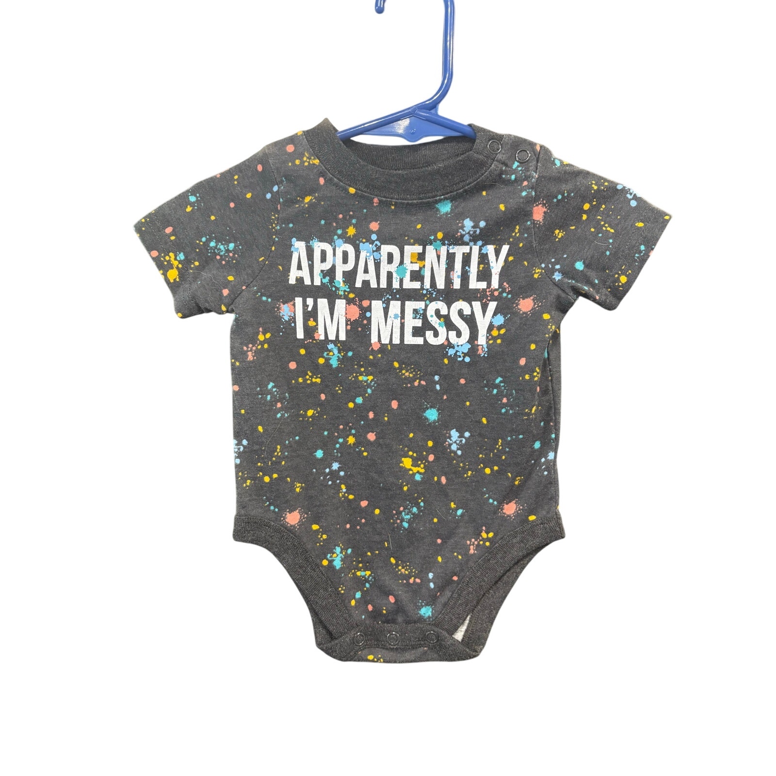 $1 - "Apparently I'm Messy" Splatter Onesie - Garanimals - 3-6mo
