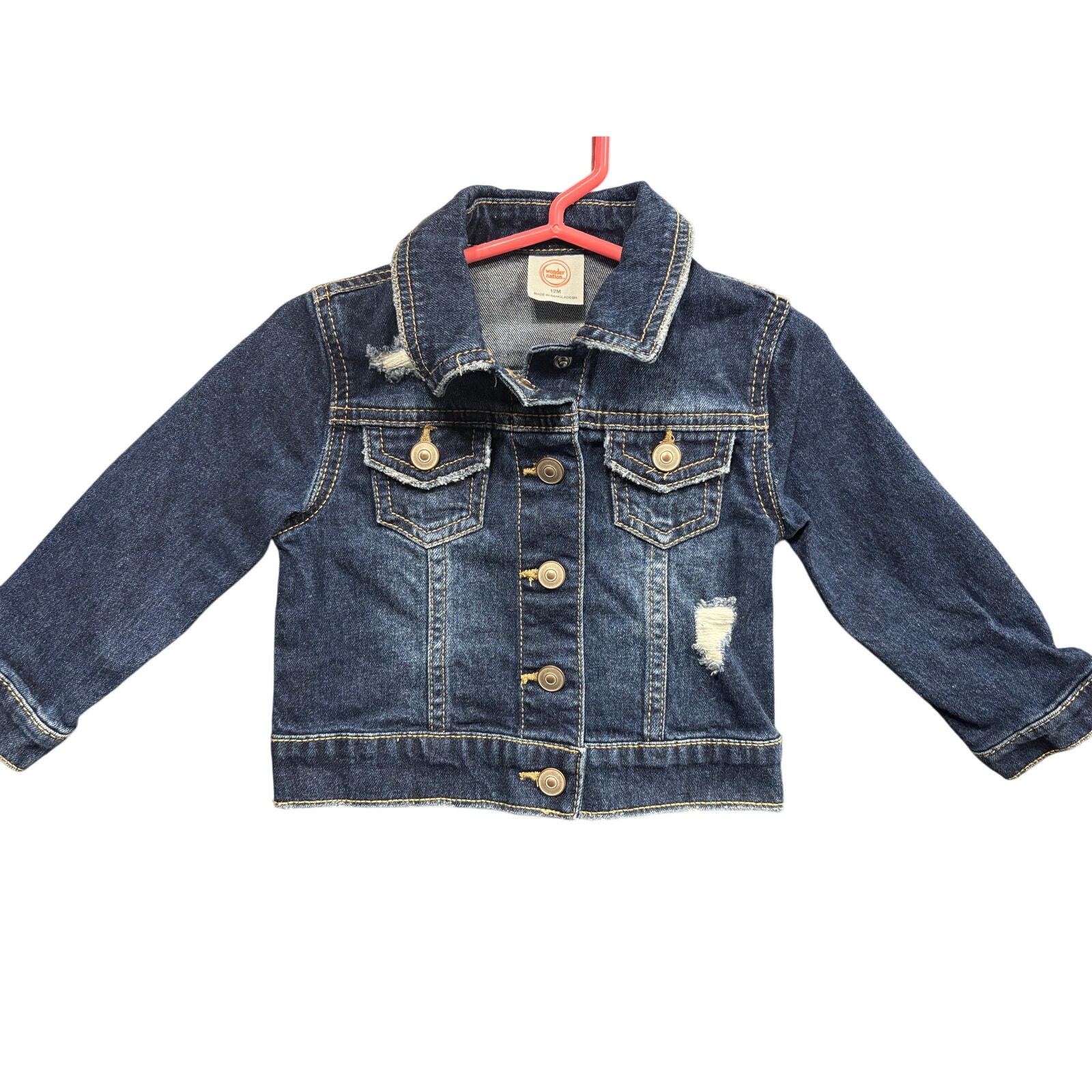 $5 - Distressed Denim Jacket - Wonder Nation - 12mo