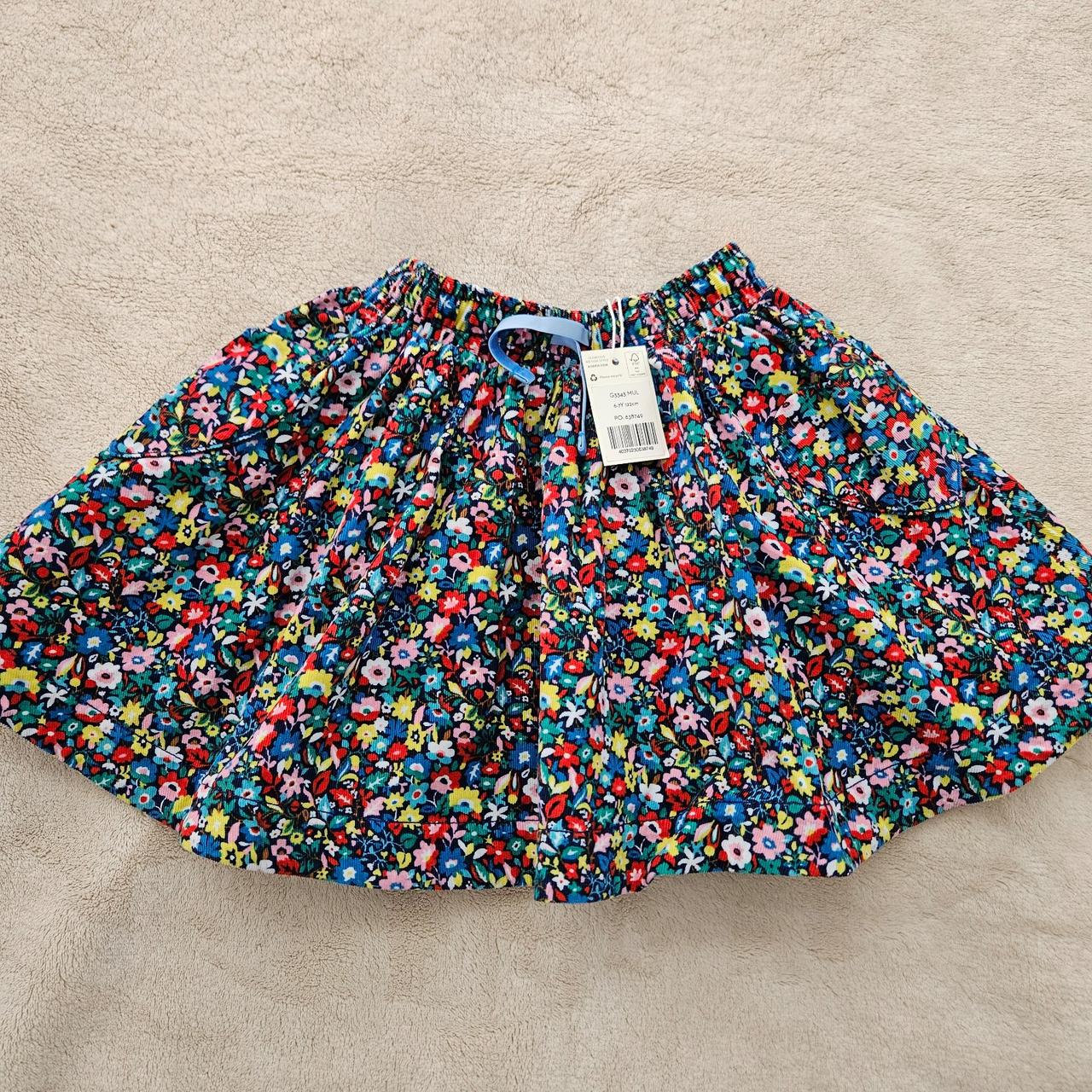 $29 - Mini Boden Floral Cord Skirt size 6-7Y new