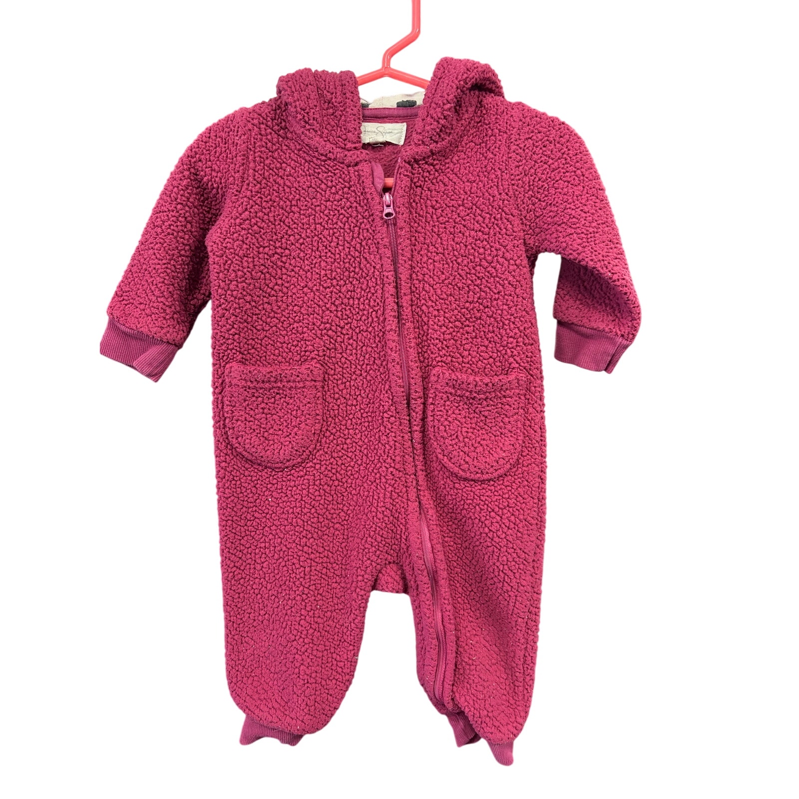 $5 - Dark Pink Winter Jumpsuit - Jessica Simpson - 6-9mo