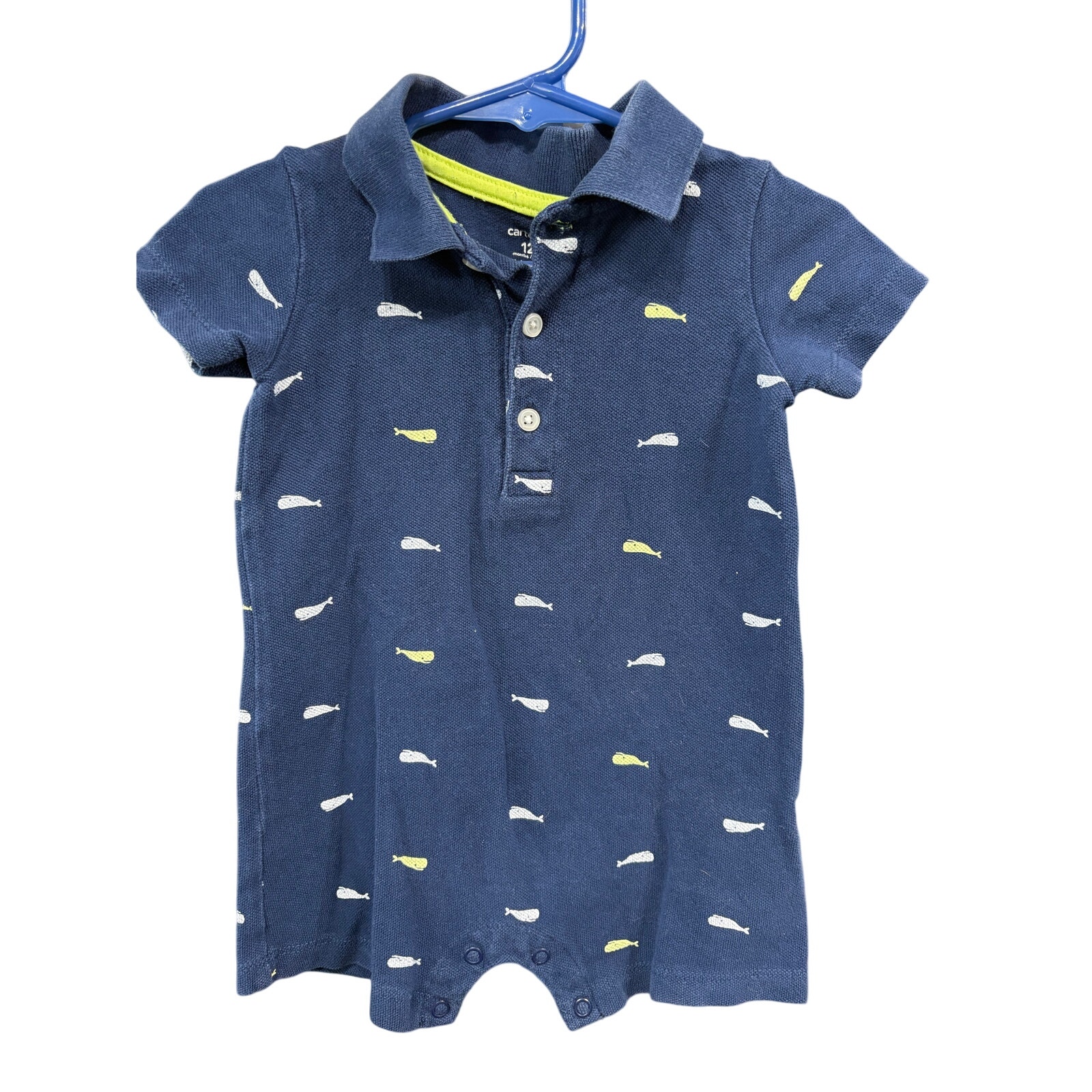 $2 - Collared Whale Romper - Carter's - 12mo