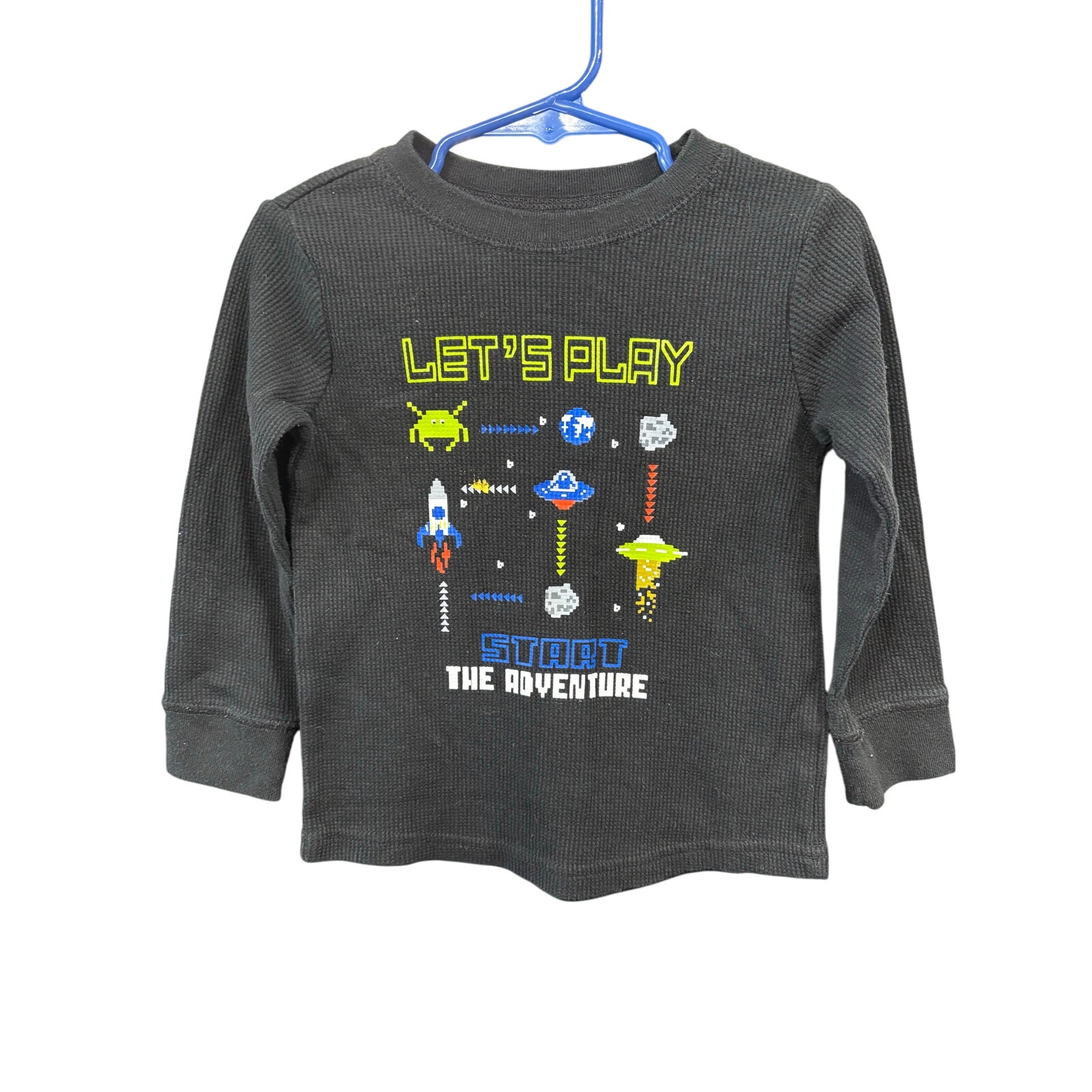 $2 - Black "Let's Play" Arcade LS - Garanimals - 3T