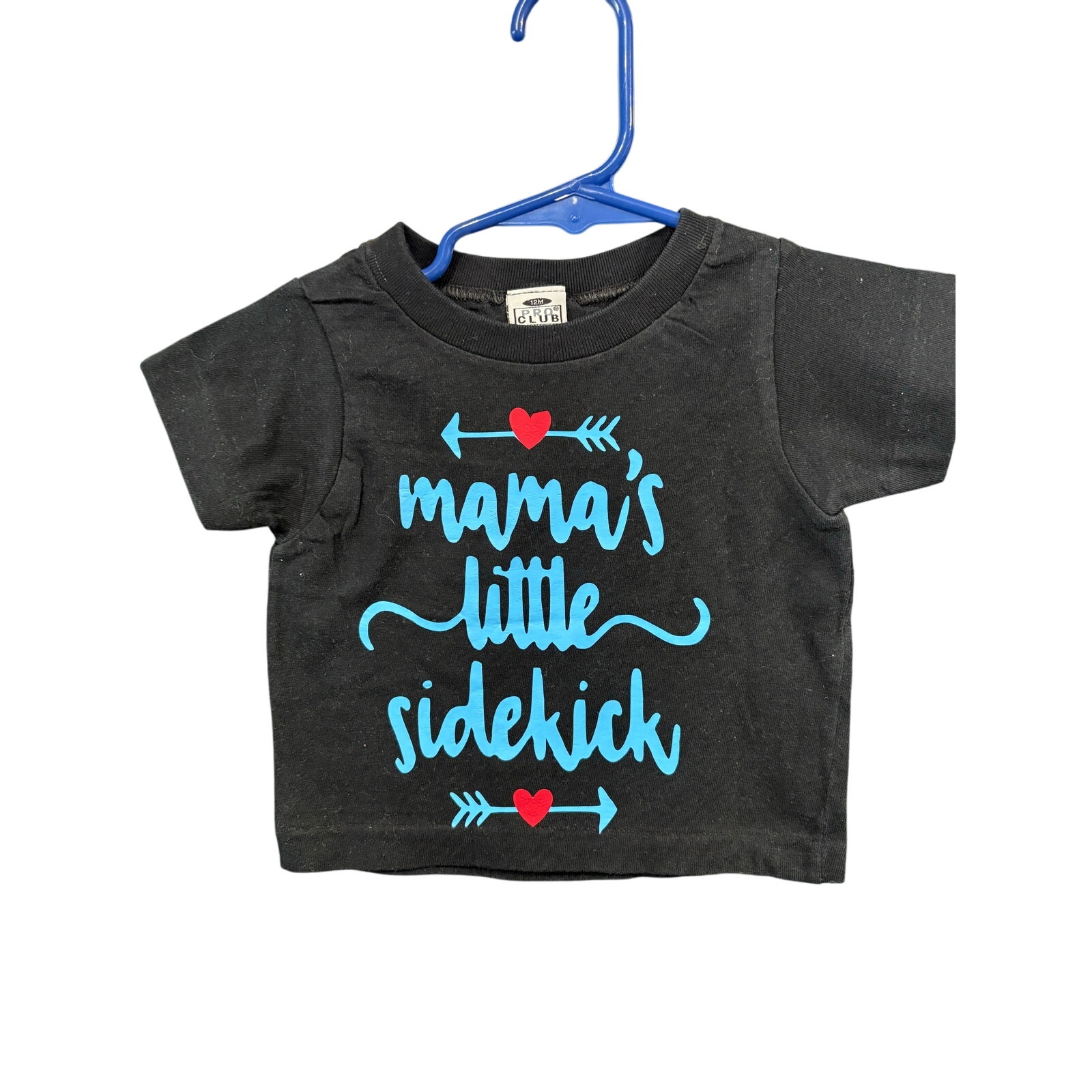 $3 - "Mama's Little Sidekick" Black SS - Pro Club - 12mo