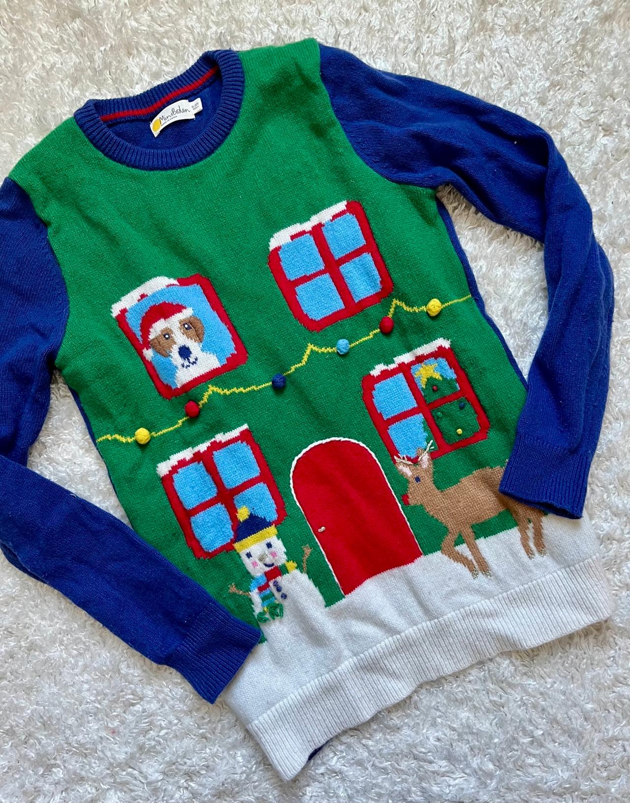 $18.05 - Mini Boden house holiday sweater 11/12