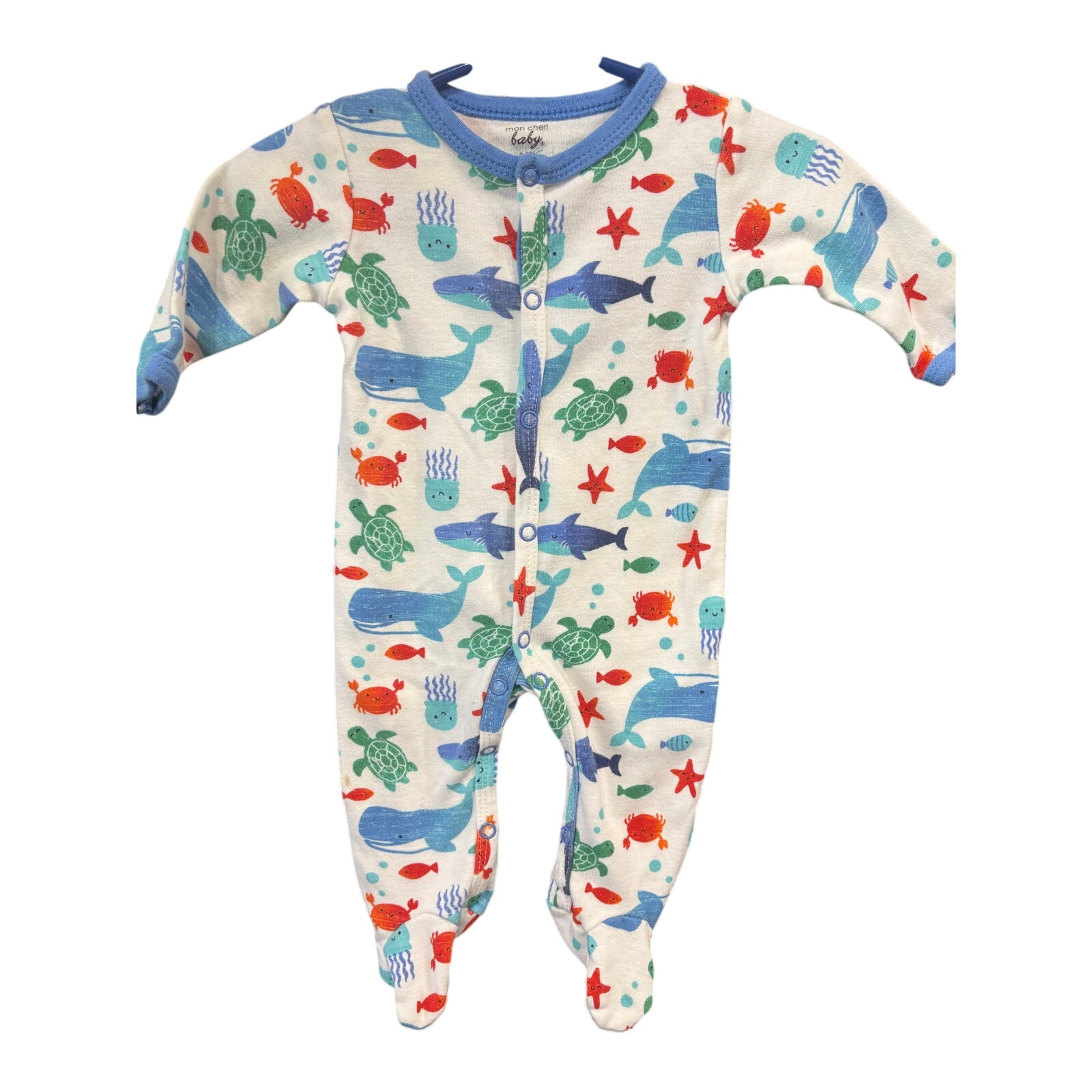 $2 - Sea Creature Sleeper - mon cheri baby - 0-3mo