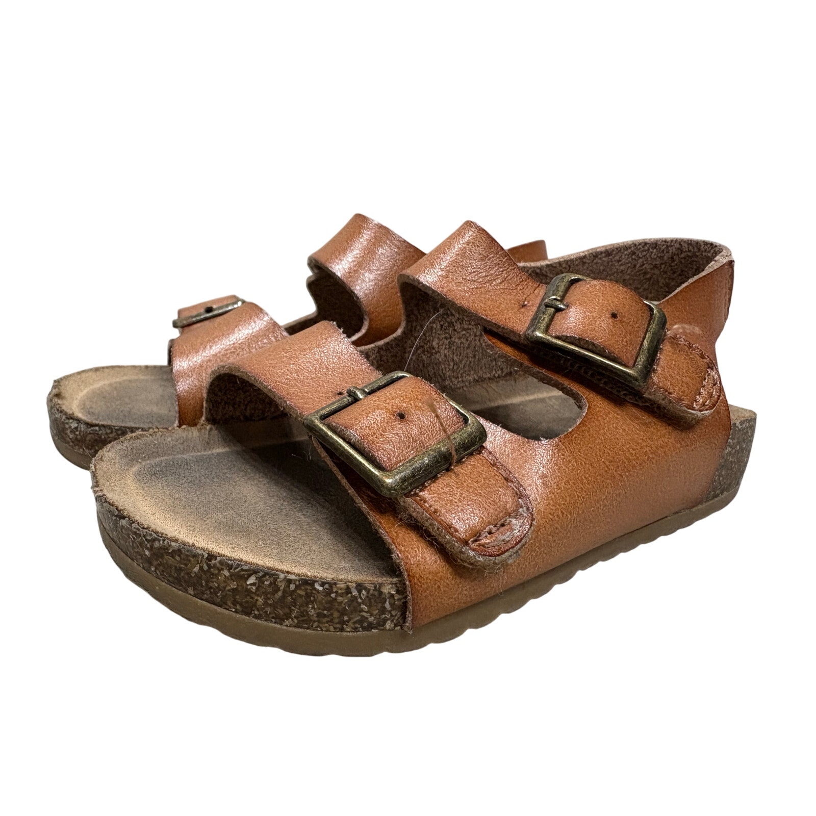 $3 - Tan Buckle Sandals - Cat & Jack - 6