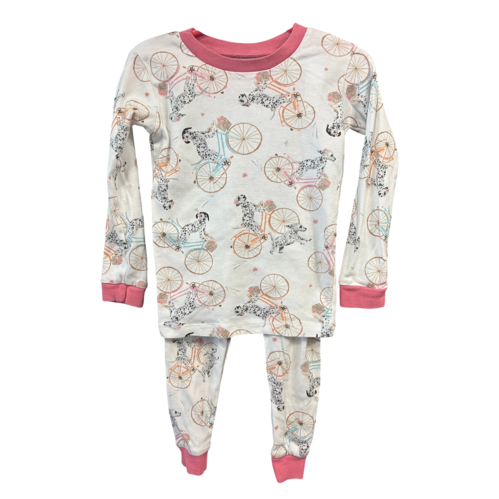 $5 - Dalmations on Bicycles Pajama Set - Burt's Bees - 3T