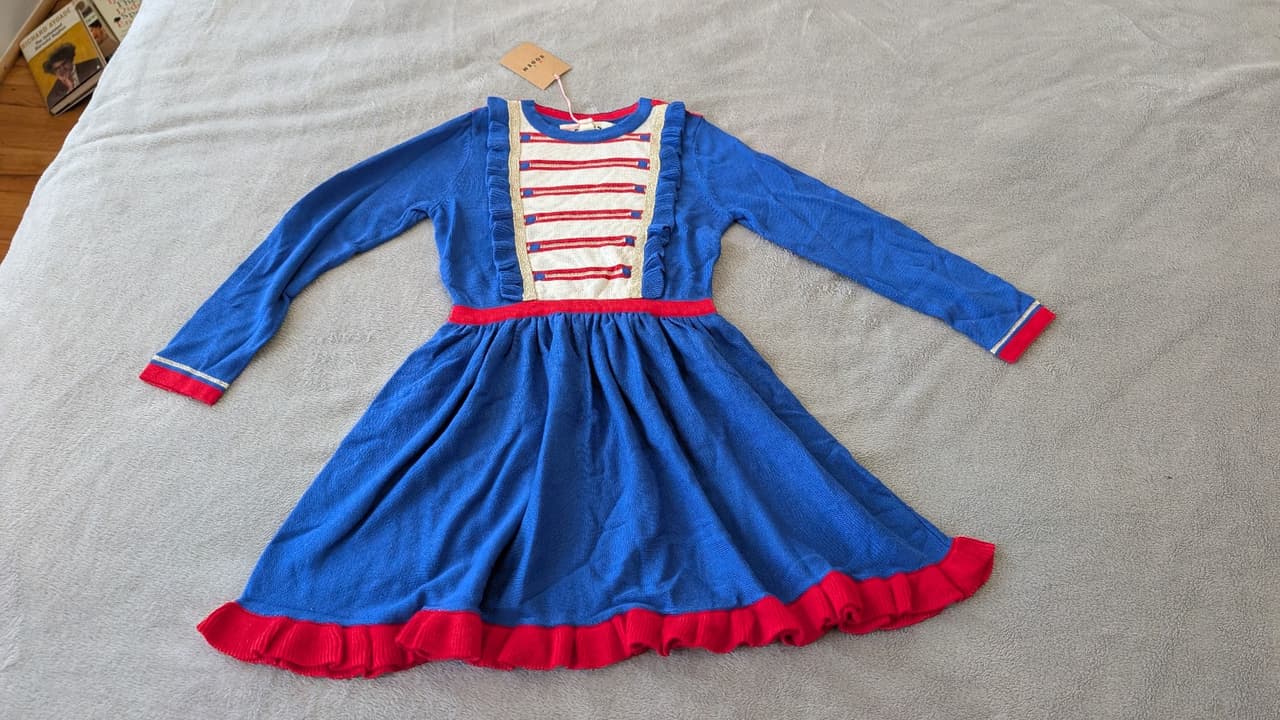 $50 - NWT Mini Boden Nutcracker holiday sweater dress size 6-7