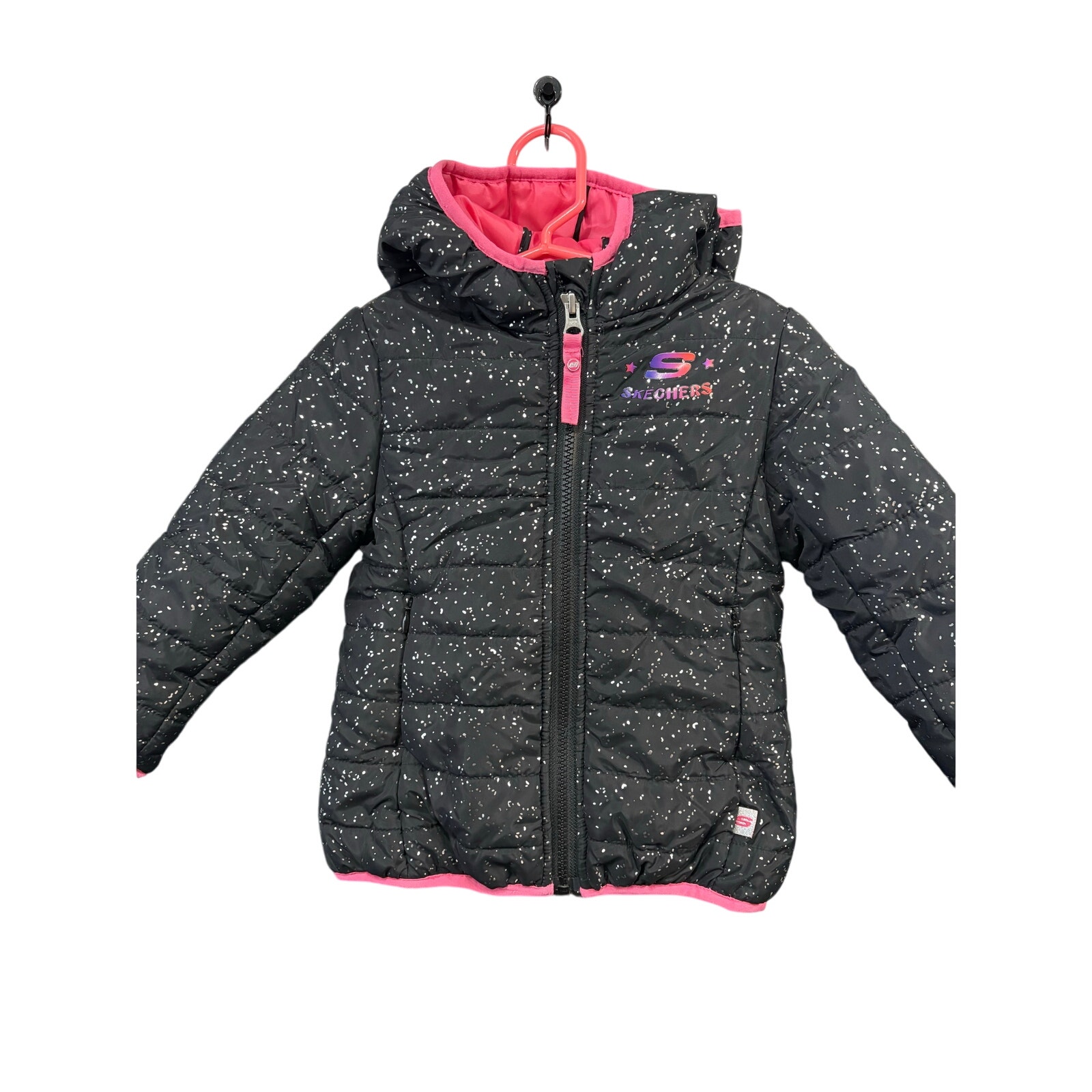 $7 - Black Glitter Puffer Jacket - Skechers - 2T