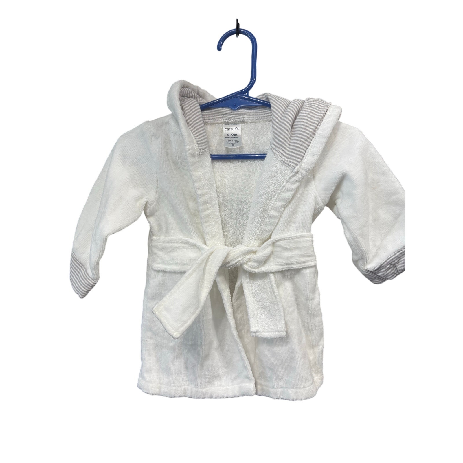 $4 - White Teddy Bear Robe - Carter's - 0-9mo