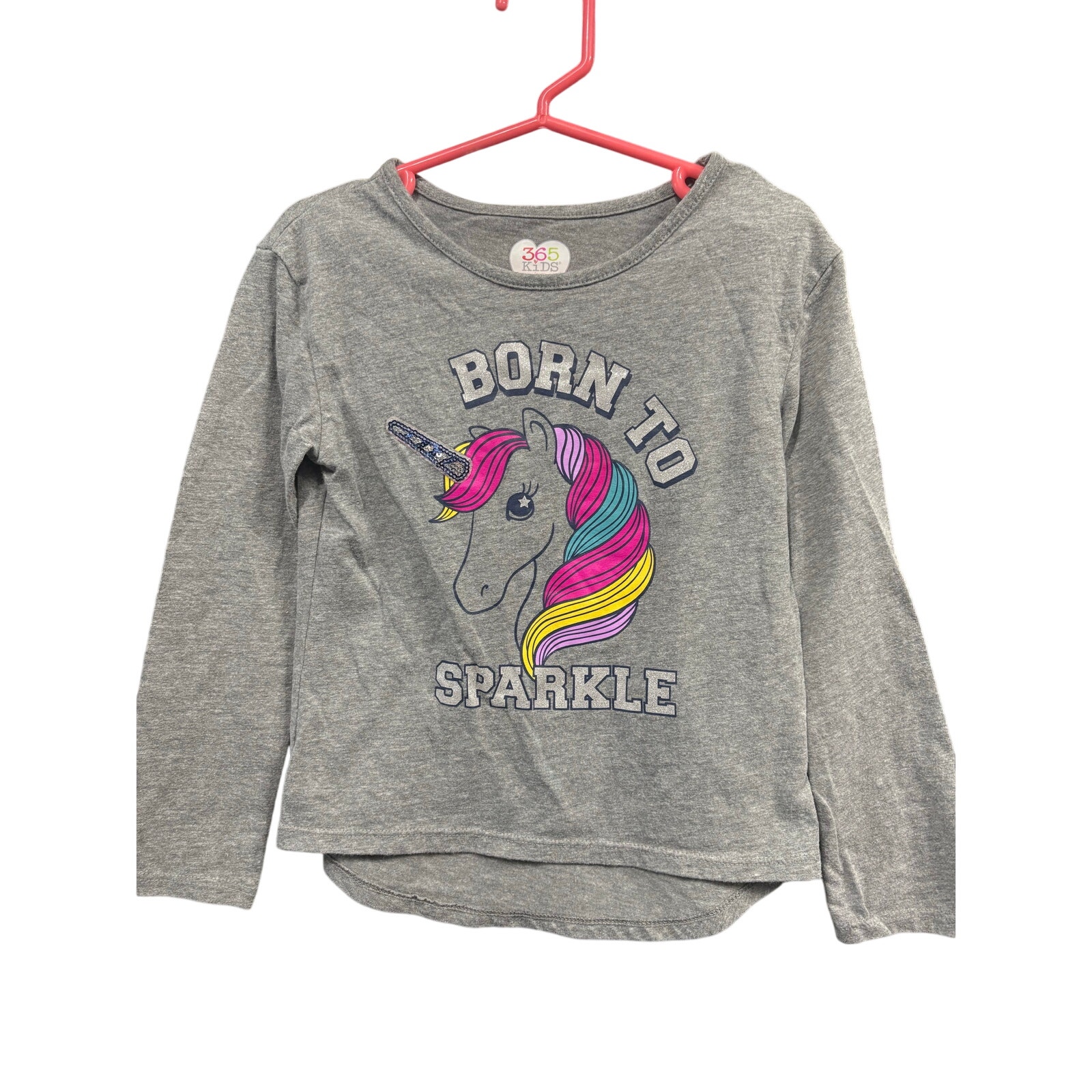 $3 - Gray "Born to Sparkle" Unicorn LS - Garanimals - 5