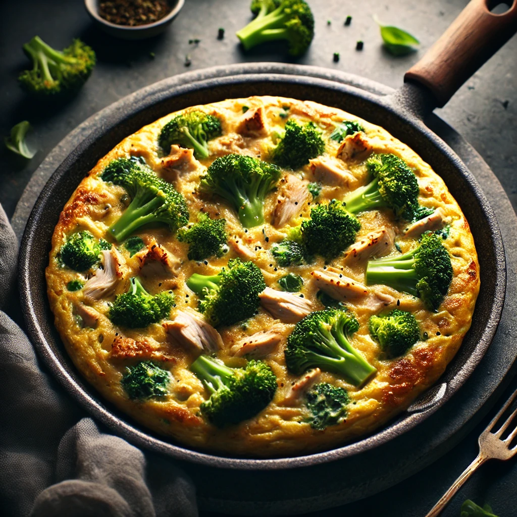Receta de Tortilla Proteica de Pollo y Brócoli por @Paufeel