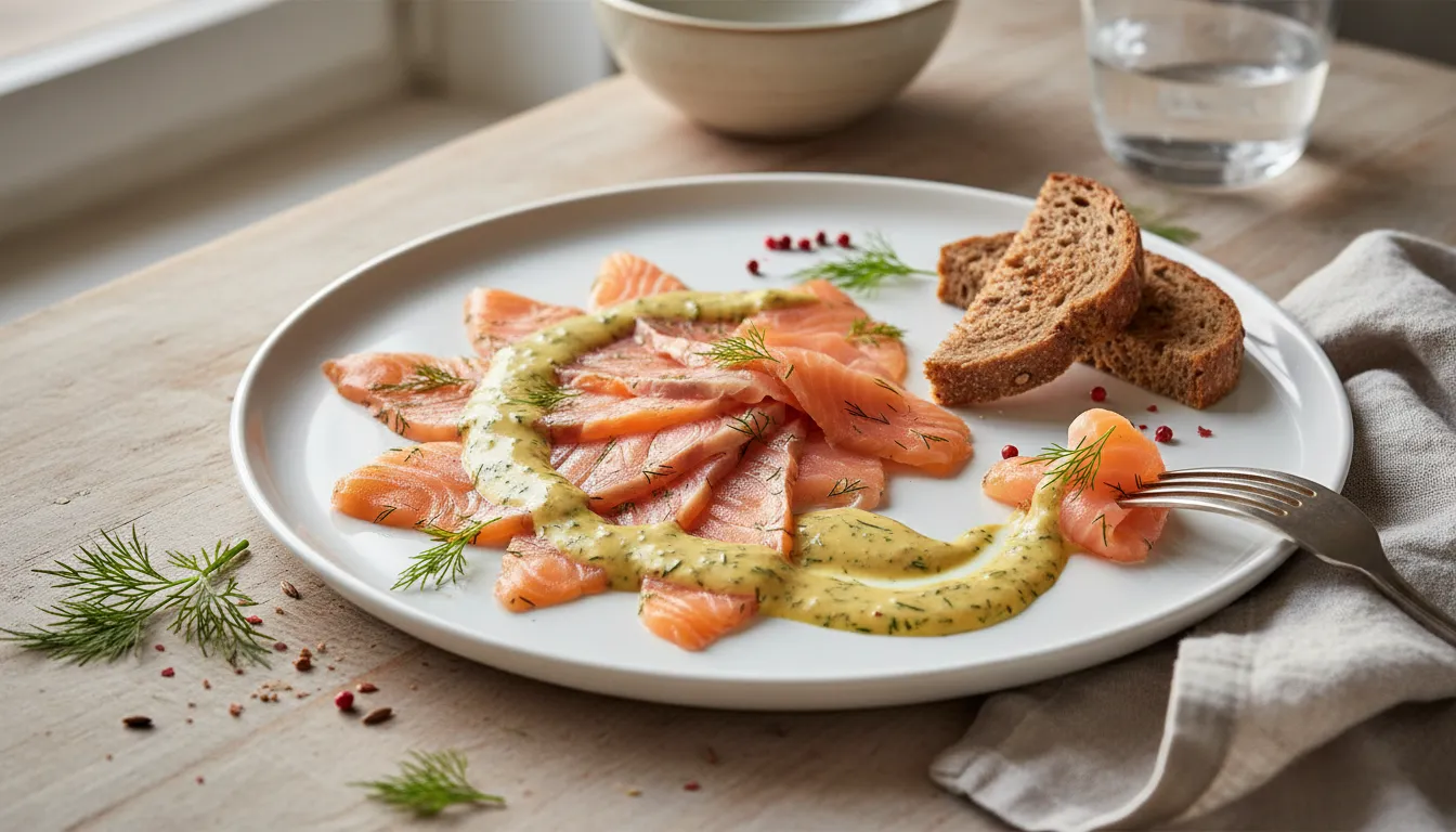 Gravlax po Szwedzku z Sosem Koperkowo-Musztardowym
