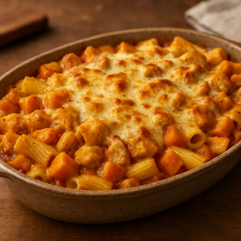 Baked Pasta with Chicken, Curry, and Pumpkin