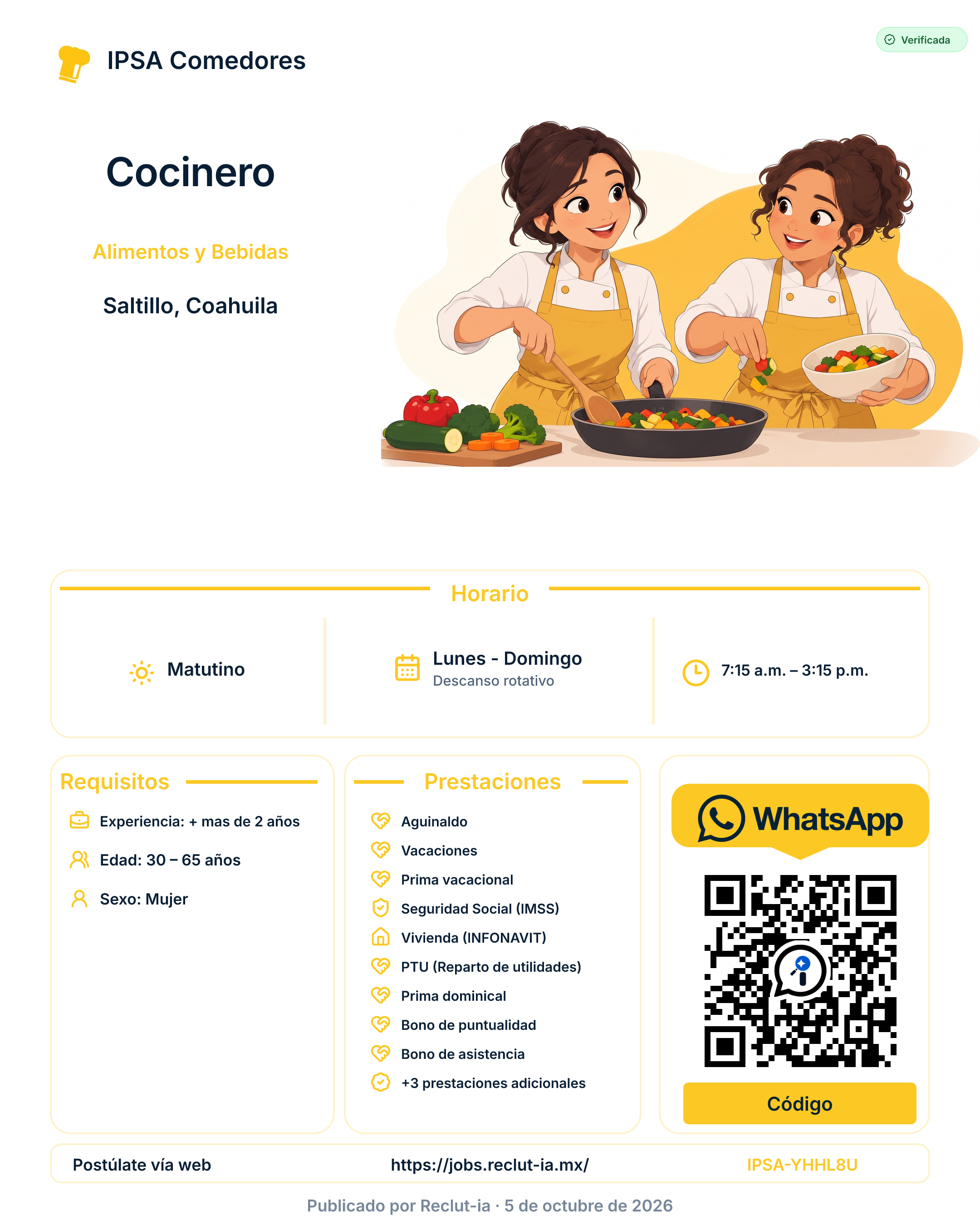 Vacante: Cocinero