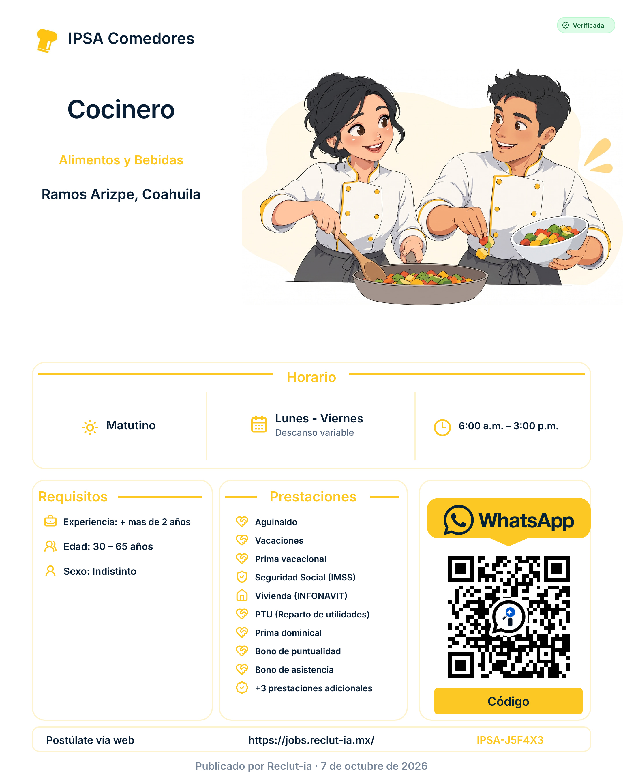 Vacante: Cocinero