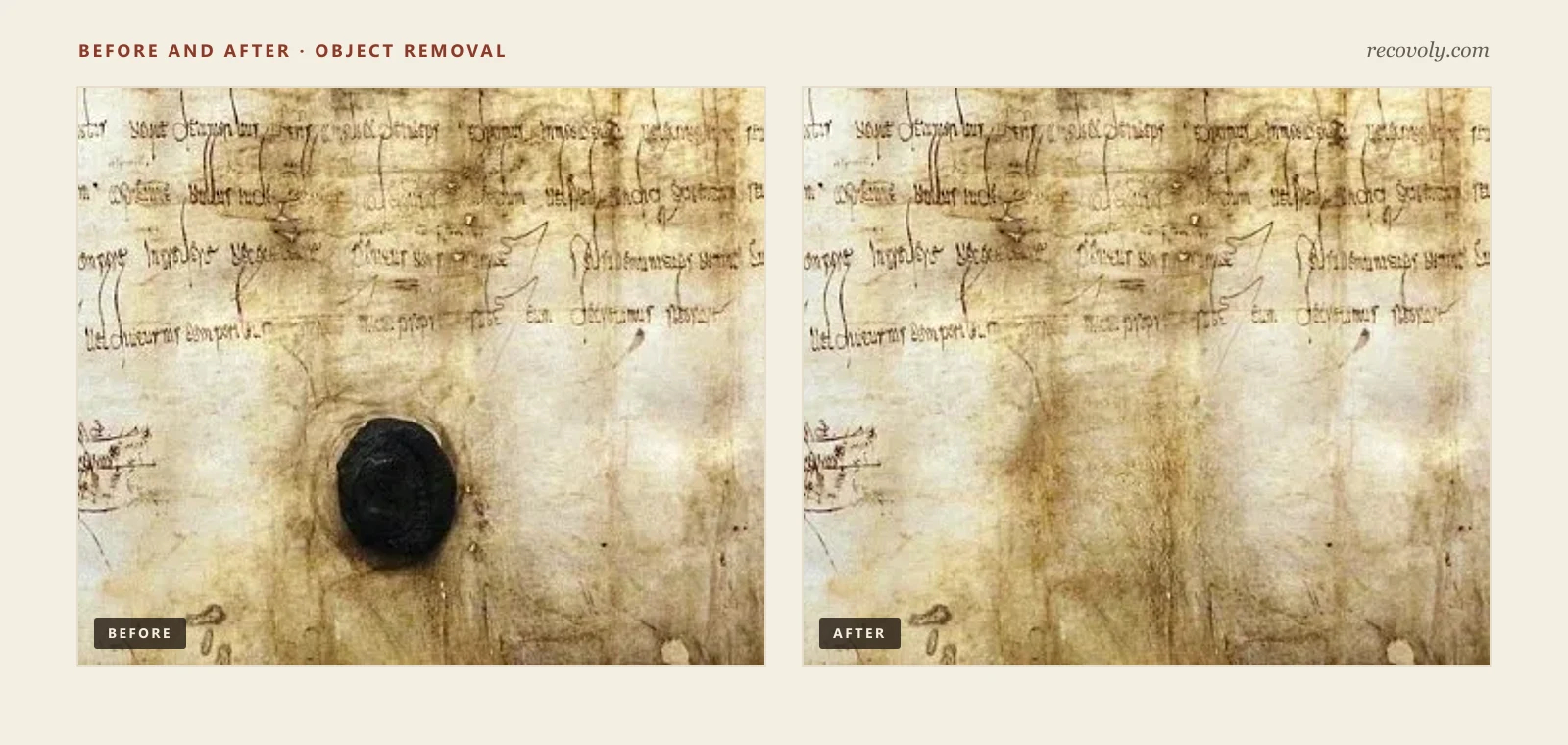 Wax seal before after comparison