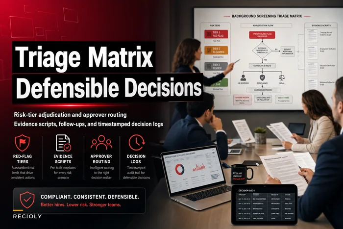 Background screening triage matrix: red-flag tiers, evidence scripts, and remediation workflows