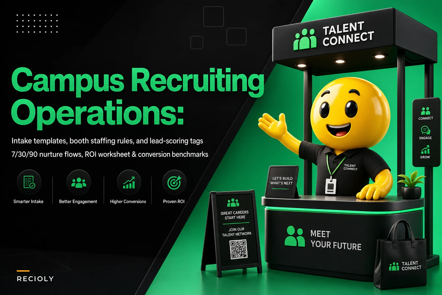 Campus recruiting operations to convert events into hires with benchmarks