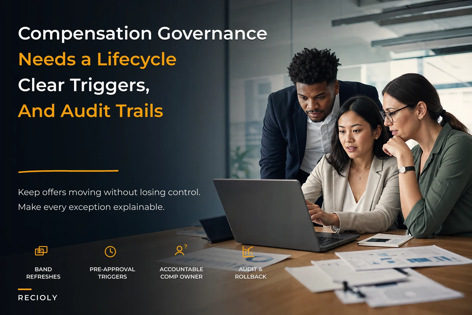 Compensation governance lifecycle for TA and hiring teams