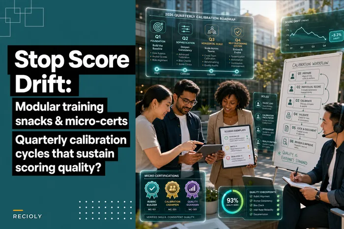 Interviewer calibration program that stops score drift: modular training snacks, micro-certifications, and quarterly calibration cycles