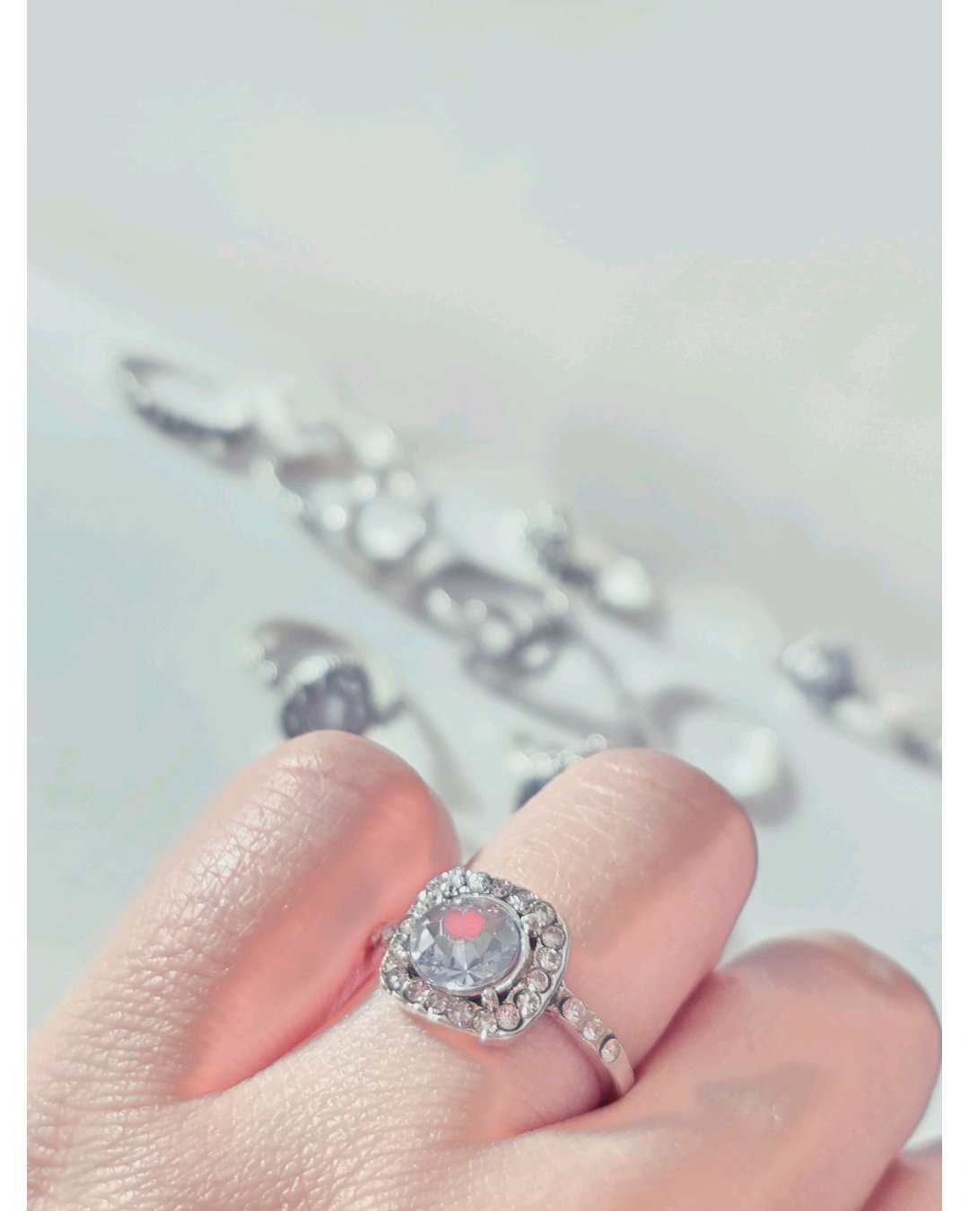 Beautiful Silver Plated Stackable Stones Rings For Women and Girls image 2